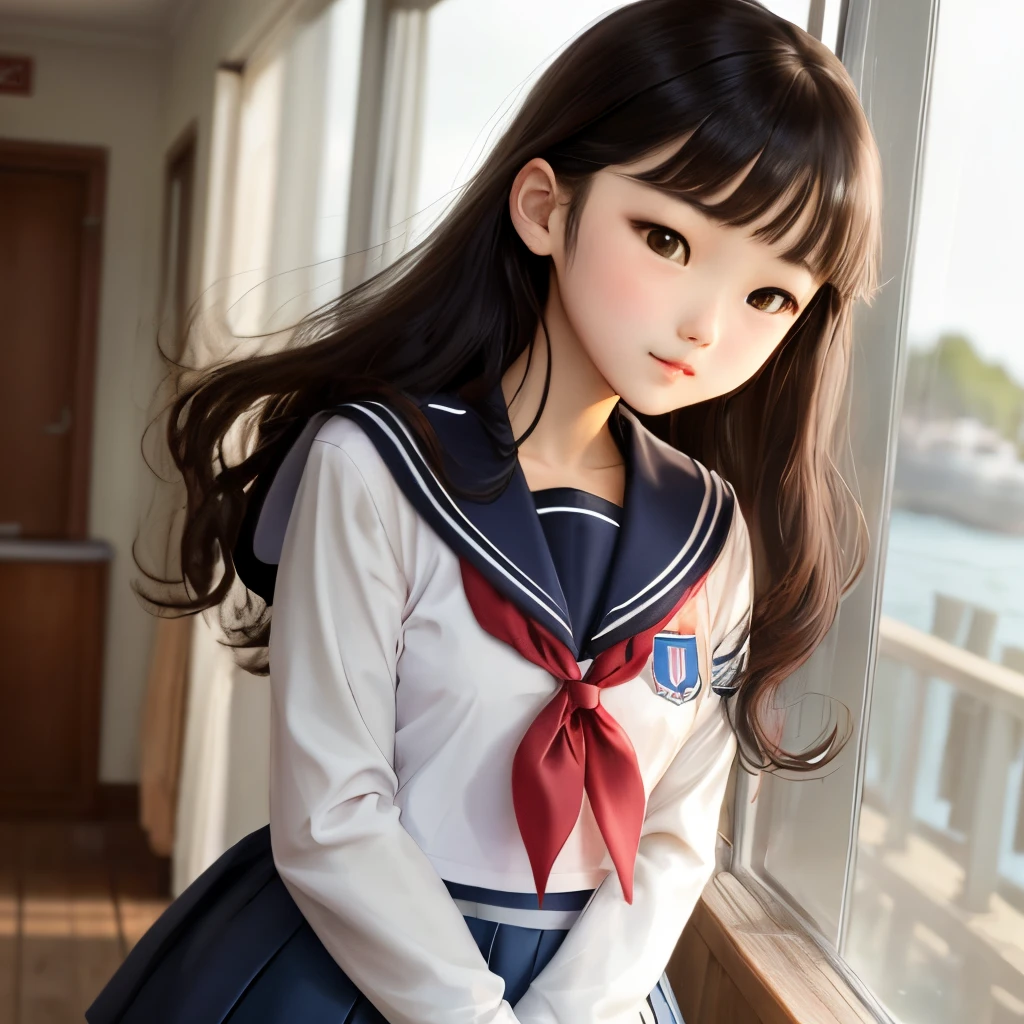Beautiful illustration、top-quality、超A high resolution、Professional、Cute s、a junior high school student、Open your mouth、embarrassed from、Slouched、all-fours