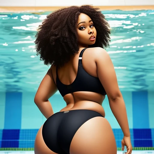 black woman　big butts　swim wears　seductiv