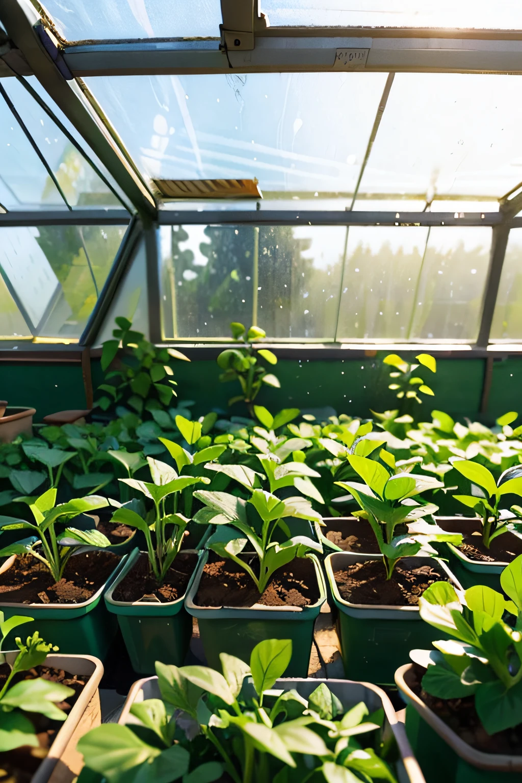 vegetable seedlings，Professional planting，Winters，closeup cleavage，glasshouse