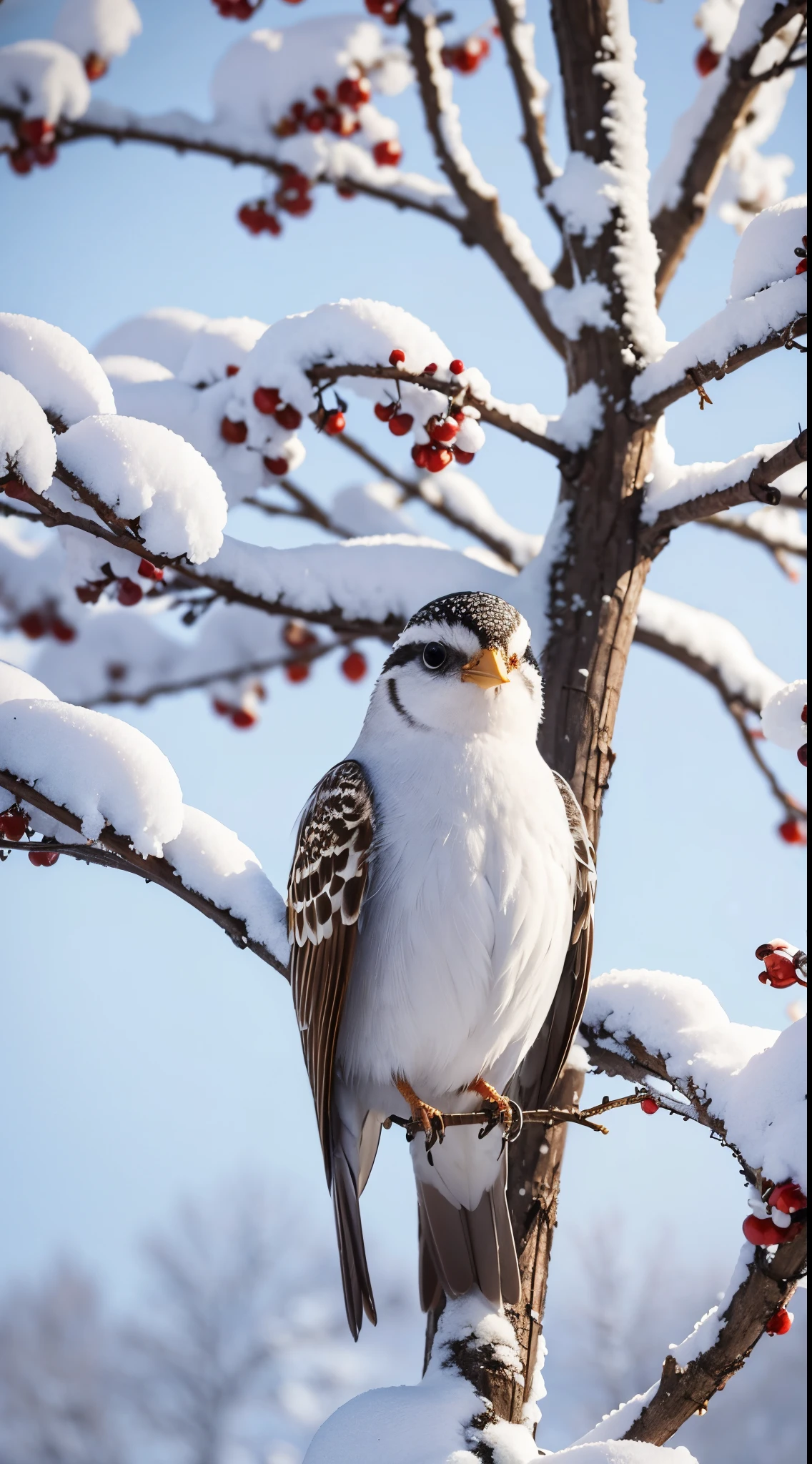 Fros Bird on a snowy tree