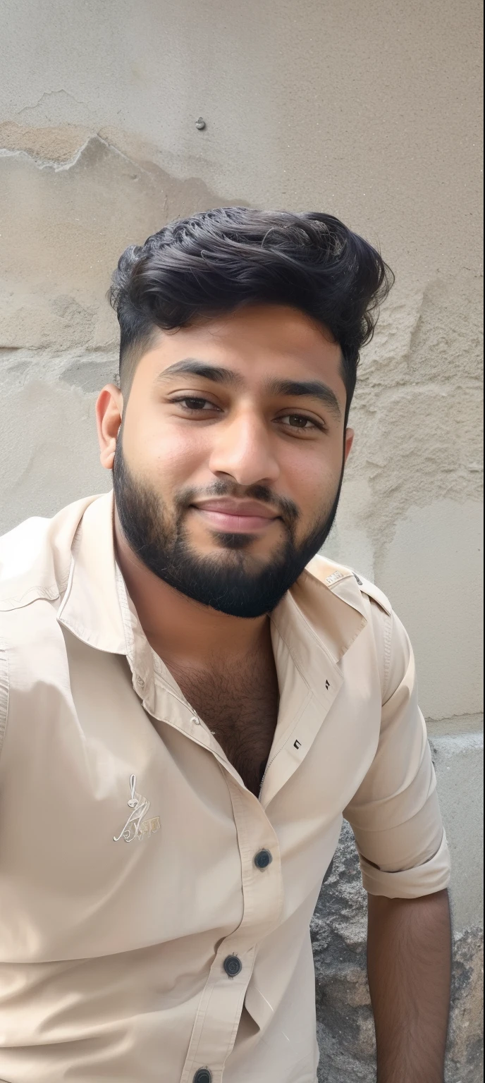 arafed man with a beard and a tan shirt posing for a picture, without beard, with accurate face, without beard and mustache, kyza saleem, riyahd cassiem, khyzyl saleem, with a small beard, around 1 9 years old, with no beard, very clear picture, very very low quality picture, 4 0 years old man