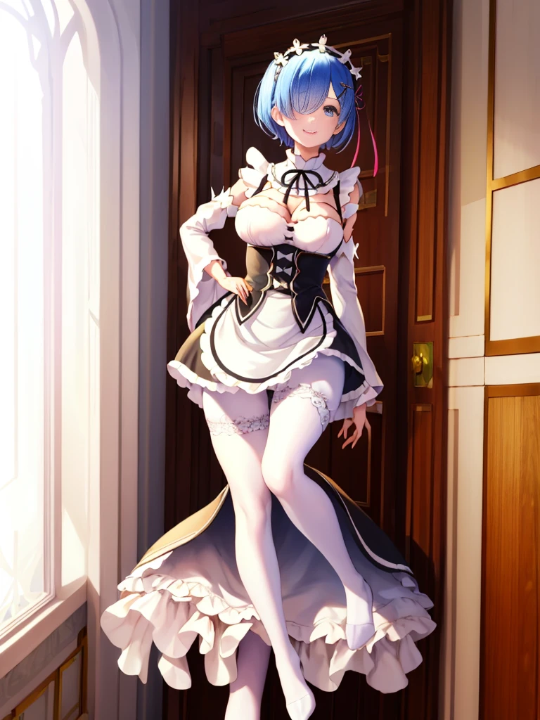 ((masterpiece)), ((best quality)), (ultra-detailed), ((kawaii)), cute, (lovely), ((sexy)), (ero), ((extremely detailed)), 4K, (8K), best quality, (beautiful), anime style, full body, look down from above, full body focus, in the room, on the bed, night, a cute girl, 1girl, solo, underwear, beautiful light blue hair, beautiful light blue eyes, ((beautiful eyes)), white-skinned, short hair, transparent hair, translucent hair, middle breast, garter belt, ashamed, blush, neon light, wind effect, shiny-glistening, gleaming, reflection effect