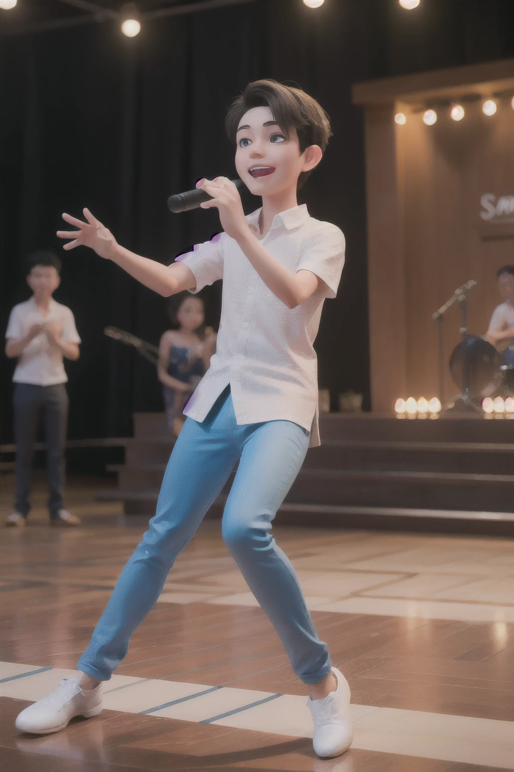 Dancing cute  boy