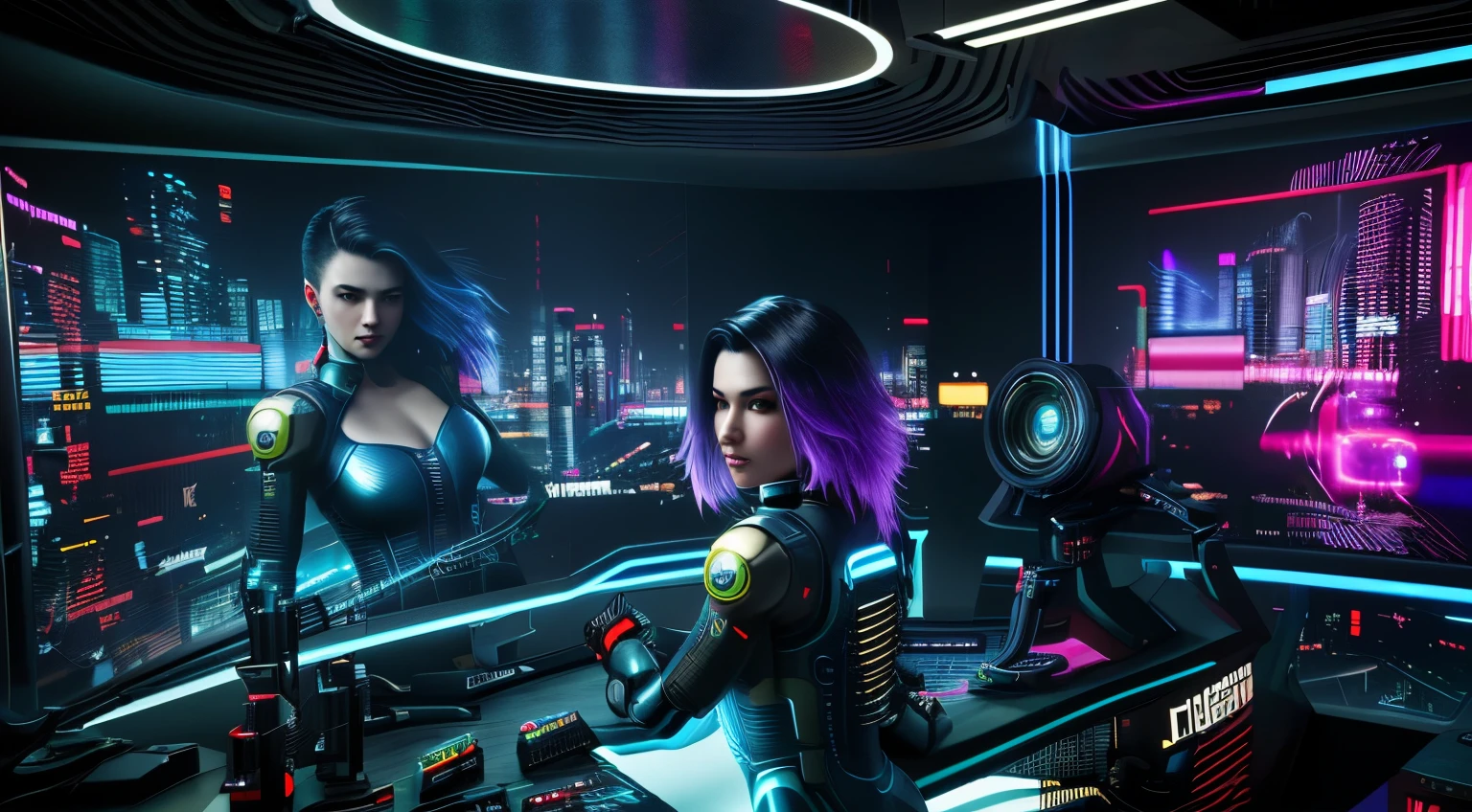 (best quality,8k,highres,masterpiece:1.2), ultra-detailed, (realistic,photorealistic,photo-realistic:1.37), 3D-rendered character art in a cyberpunk style, featuring a woman in a blue suit standing in front of a computer, 8K resolution, cyberpunk art, 4K digital artwork, cyber suit, cyber suit, cyber steampunk, 3D cyber suit, cybernetic wallpaper, cyberpunk 20-year-old model girl, sci-fi woman, digital artwork 4K.