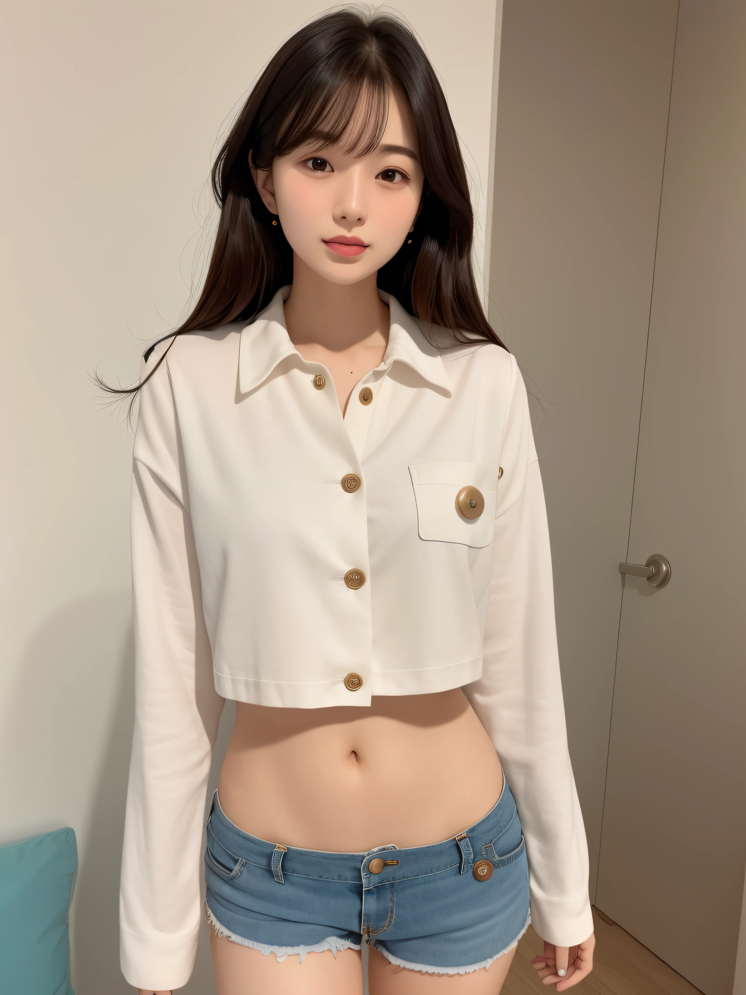 32K、Female, 20 years old、shorts with buttons