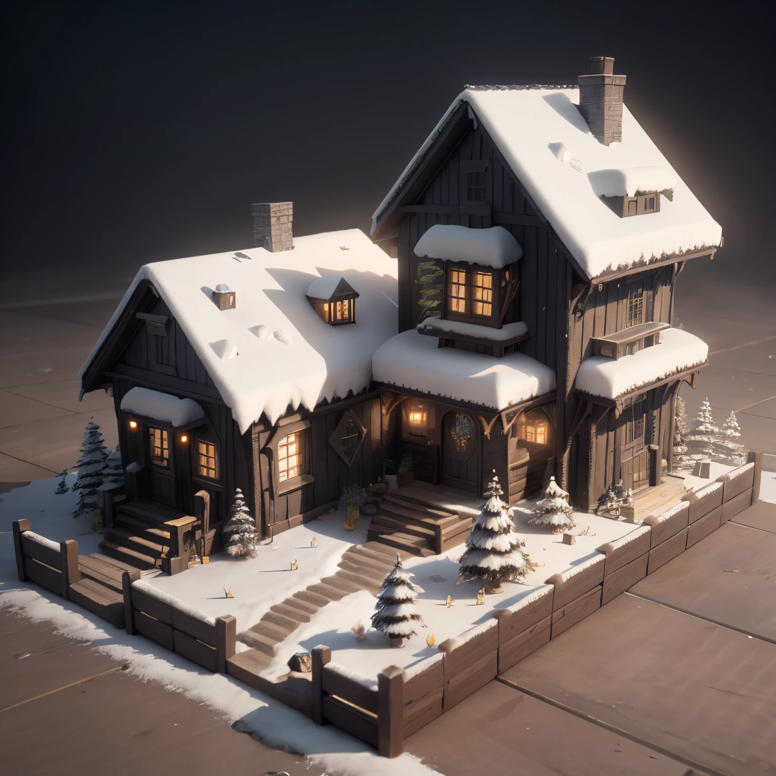 Isometric house,Correct perspective,ancient interspersed structure,Blank background,Clear structure,Special Process,frontage,Oriental architecture