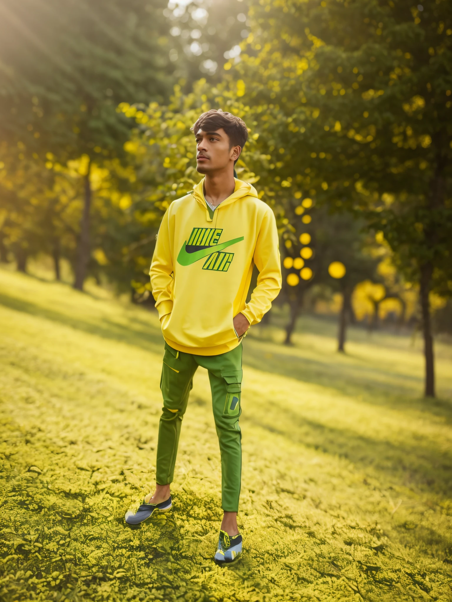 Yellow and green colour sweatshirt