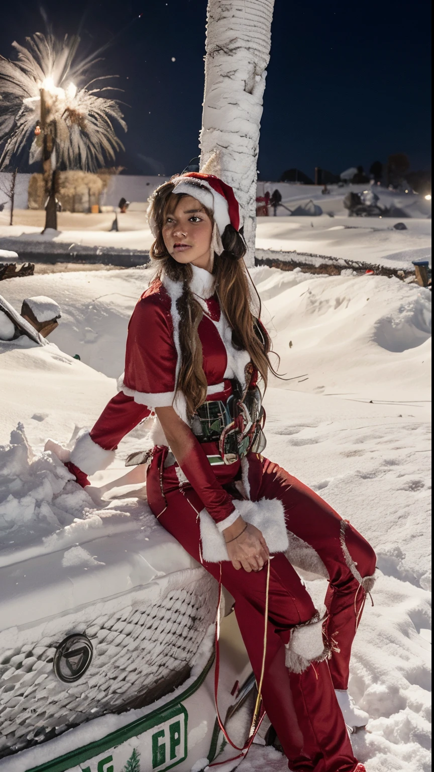 Santa clause costume, Realistic , Snowfall, South pole , Snowfall