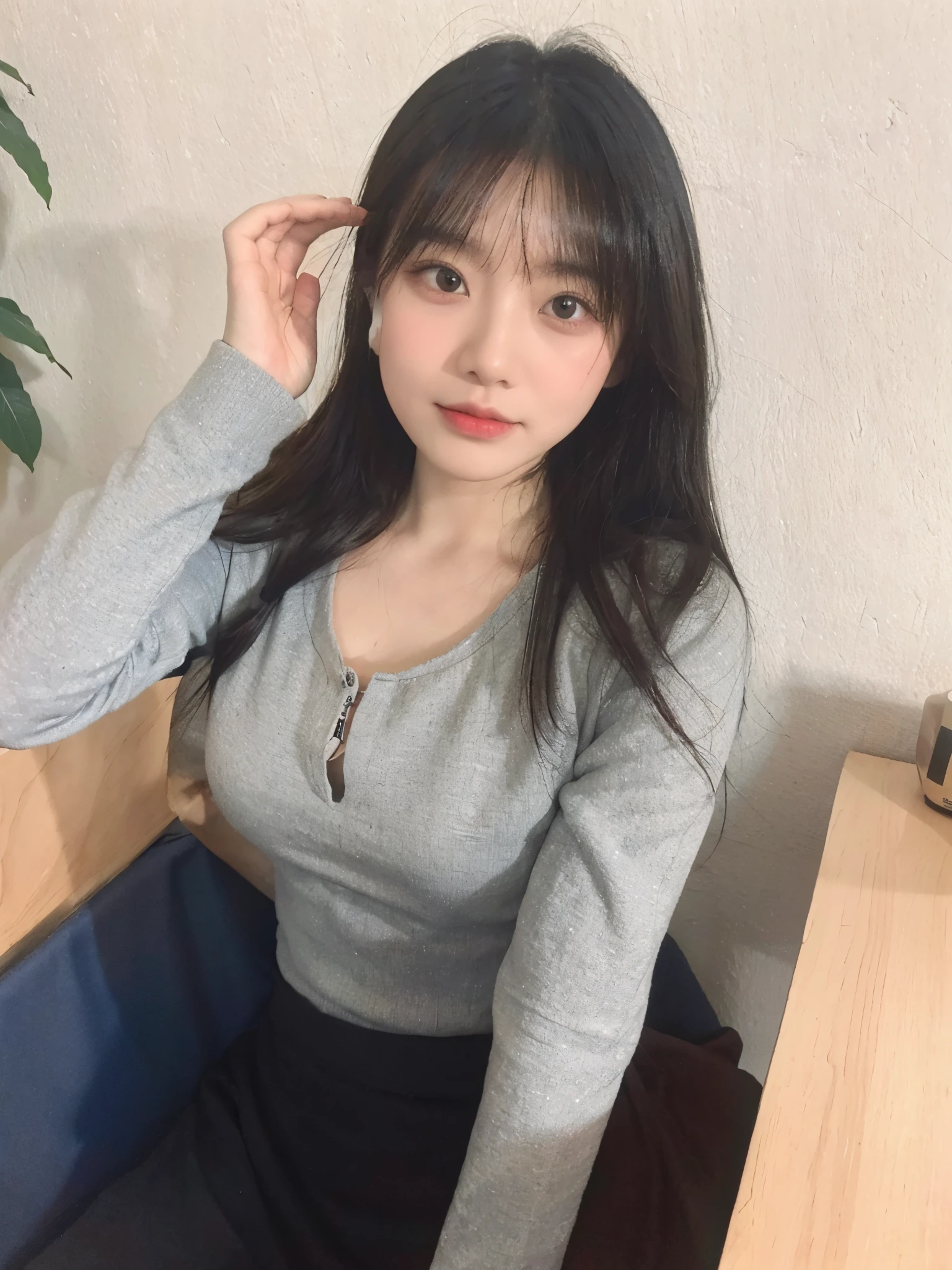 ((top-quality、8k、masterpiece:1.3))、Beautiful woman with perfect body:1.4、slim abdomen:1.2、Longhair, normal breast, Highly detailed facial and skin texture, A detailed eye, delicate eyes, double eyelid, (smile), (full body shot), ((classroom)), (sitting on chair), (((wearing student uniform))), looking in front