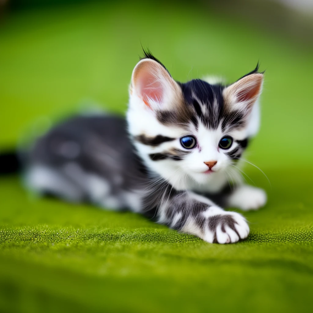 A kitten yellow on the water