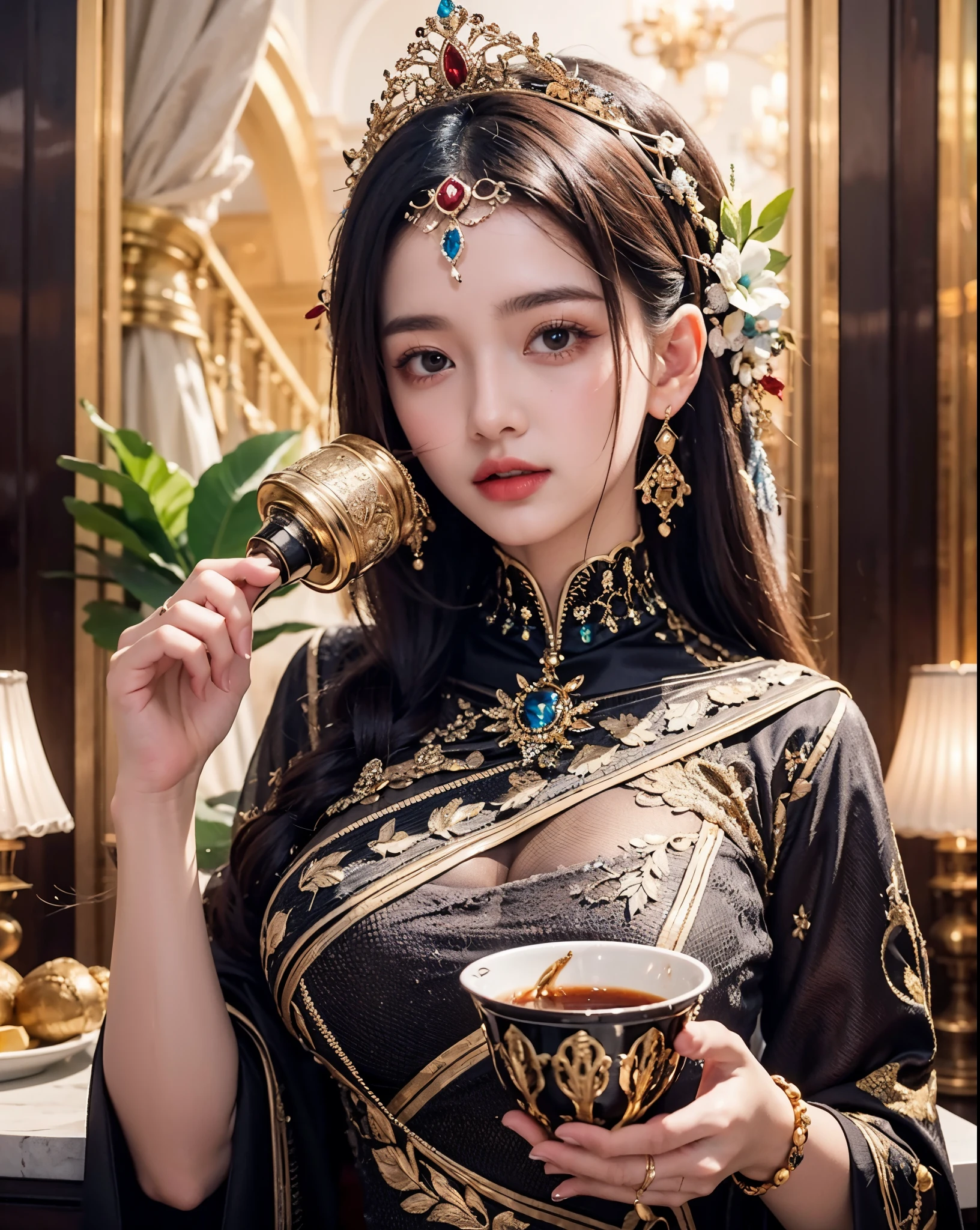 Best quality, masterpiece, meticulous detail, photorealistic, high res, 8k raw photo, cup dress design, textured