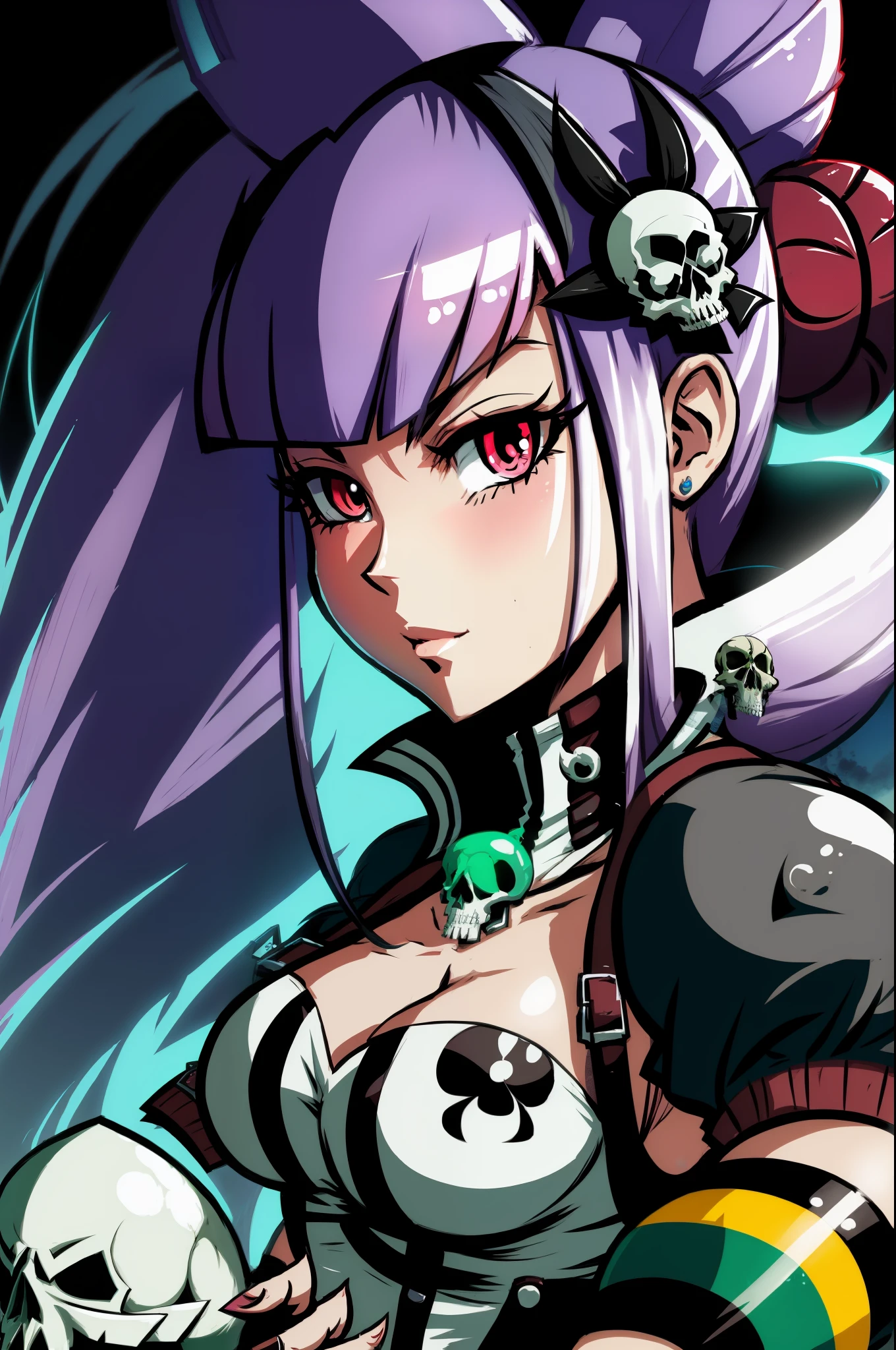 Make an Image of Parasoul and Fillia and Cerebella merged in skullgirls