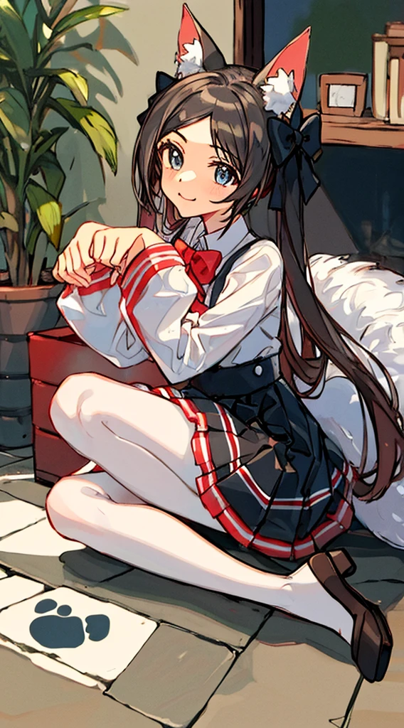 high resolution, erotic cute, cute and erotic appearance, best quality, highres, absurdres, idolmaster idolmaster_cinderella_girls sajo_yukimi commentary english_commentary highres 1girl :3 animal_ear_fluff animal_ears black_bow black_bowtie black_pantyhose black_skirt blue_hair blunt_bangs blush bow bowtie box cardboard_box cat_ears cat_girl cat_tail closed_mouth dorsiflexion feet frills full_body hair_bow in_box in_container knees_up legs legs_together long_hair long_sleeves looking_at_viewer miniskirt no_shoes pantyhose paw_pose paw_print_soles pleated_skirt red_eyes ribbon-trimmed_sleeves ribbon_trim sidelocks sitting skirt sleeves_past_wrists smile solo tail tile_floor tiles toes two_side_up white_bow, white_hair, indoors, night, sideways, afterimage, full_body, perfect_anatomy, hands_perfect, beautiful_skin_x4, dynamic_lighting, shadow_blurringx4, perfect_hands, fine_fingers, erotically_cute, masterpiece, spread_legs, knees_apart_feet_together, paw_pose, ((Composition seen up close))、Top image quality、Top resolution、masterpiece
