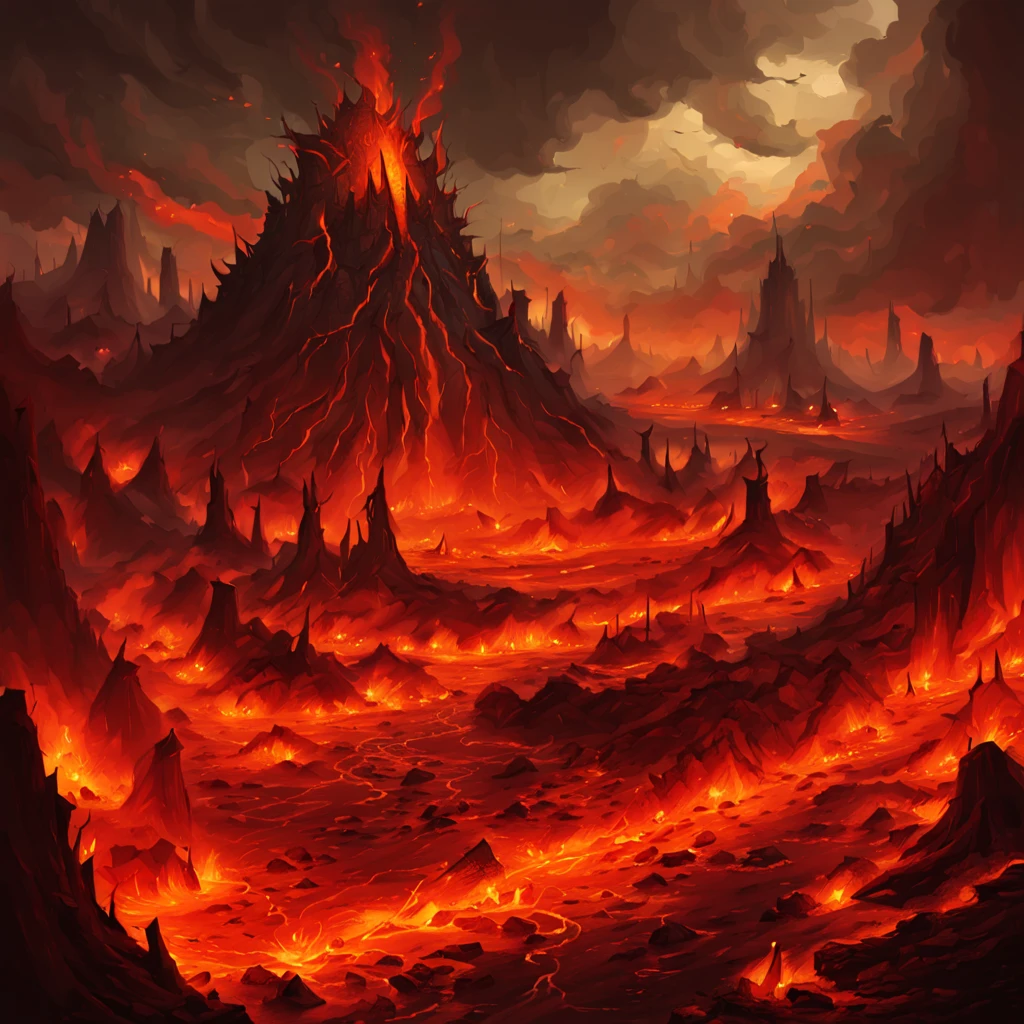 The Burn is a volcanic wasteland dominated by rivers of lava and the iron citadels full of Dagon's legions, in nightmare fuel art style