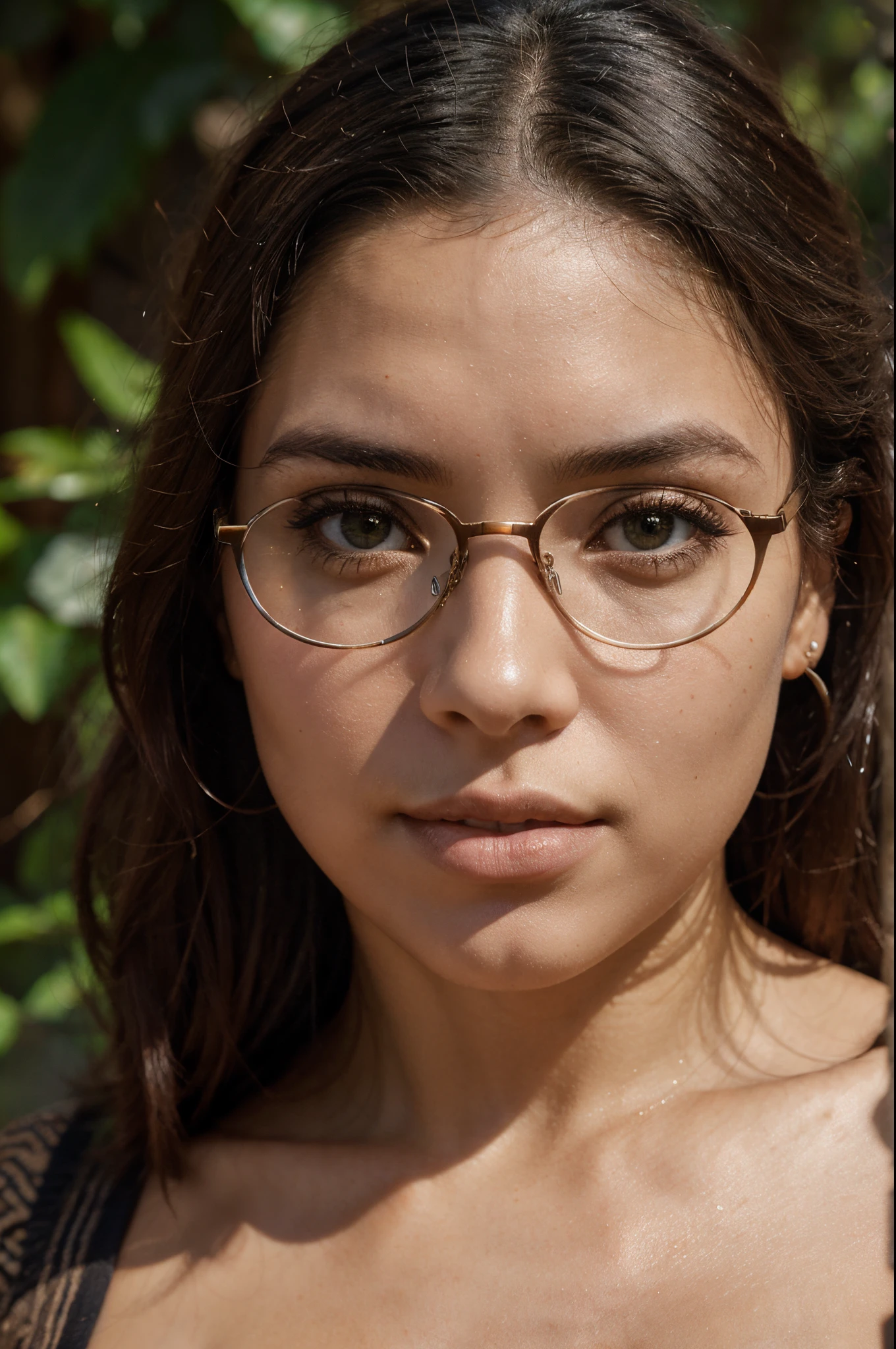 Generate a unique image of a woman incorporating a random assortment of human features and distinctive details. Comece pela pele, explorando aleatoriamente cores, texturas, signs and imperfections for an authentic representation. Diversifique o corpo, selecionando aleatoriamente peso corporal, estatura, breast and hip size to reflect physical diversity. Experimente tipos variados de cabelos, escolhendo aleatoriamente tamanho, volume, cor e textura para criar uma gama de estilos. Set eye iris color randomly to add individuality. Determine nose size and explore distinctive features of the mouth. Randomly vary ethnicity to provide multicultural representation. Escolha o formato do rosto de maneira diversificada e decida se a mulher utiliza brincos, pulseiras, clothes or glasses as accessories. Position the camera differently, highlighting different angles of the face, and adjust scene lighting to create unique shadow and light effects. This randomized approach aims to generate a diverse and authentic representation of female beauty in each image iteration..