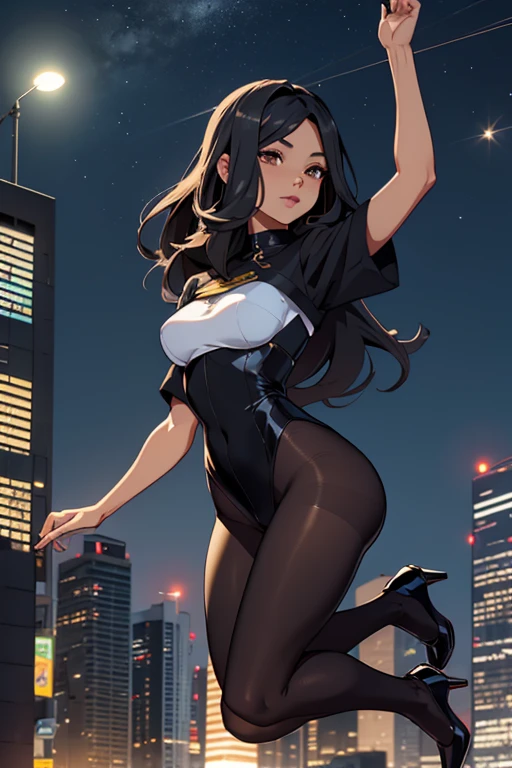 ((4ｋ、8ｋ、top-quality、Perfect Finger：1.3、Perfect Anatomy：1.3、Blur the background))、((elementary student、10yaers old、Small breasts、Lori))、（stright long hair）、a smile、（Bunny Girl Leotard、fishnet tights）、Full body depiction、zoomout、casino、