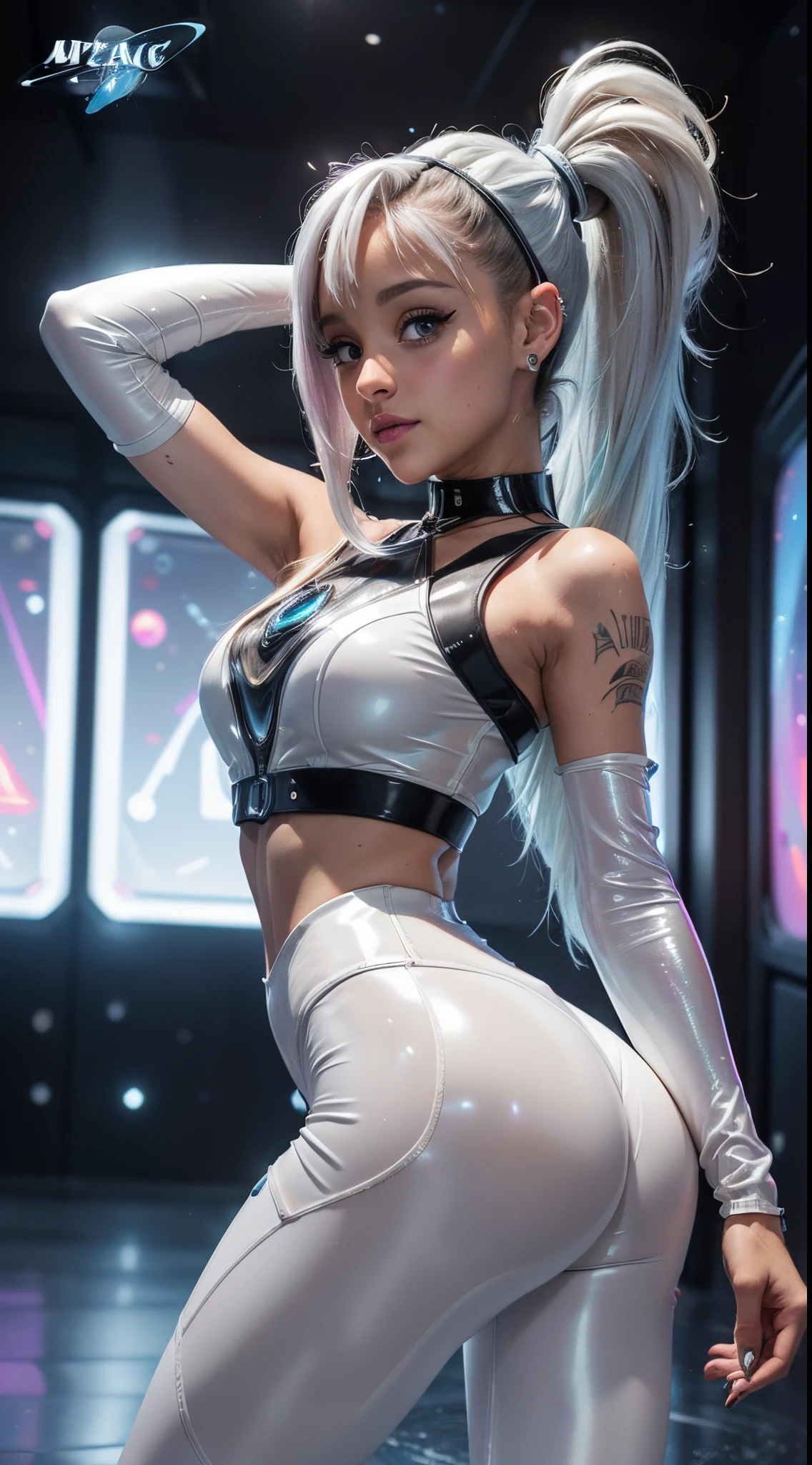A woman with the features of a white tiger, Open blue hood, earphones, ((bloom)), (neon lights), (Masterpiece), (Thoughtfully colorful), zipper, falling to the ground, (Ultra High Quality), (8K quality ), Depth of field, diffused lighting, ((Soft Detail)), 
Rock style, Blue Light Effects, (Realistic: 1.3), (Sharpened), futuristic city, Layering, Glossy, Detailed flash, (The body is curved)