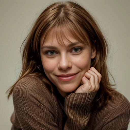 Middle-aged Claire danes (light brown hair with bangs), (bulbous nose) (large mouth), (wide smile), (Closed lips), (Claire Danes), (red socks), sexy, (full lips), (Big eyes) (crows feet) (Claire Danes) (50 year old), legs, (wide smile)