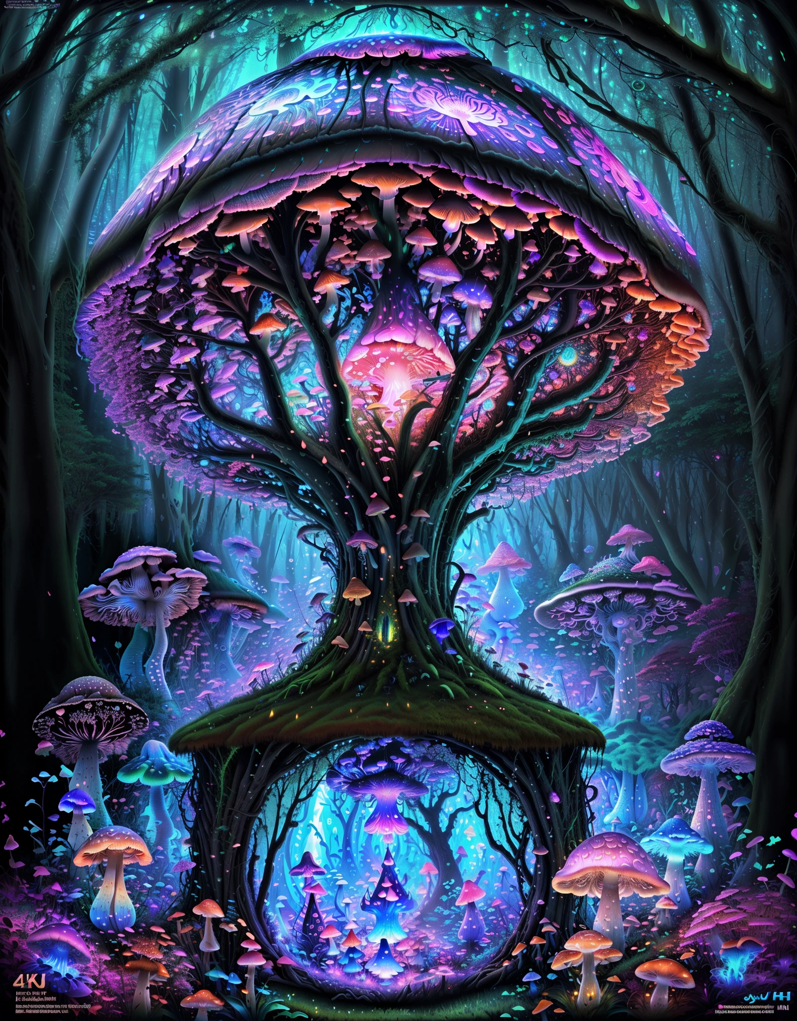 (an awe-inspiring depiction of,majestic mushroom),(detailed black light art),(best quality,4k,8k,highres,masterpiece:1.2),ultra-detailed,(realistic,photorealistic,photo-realistic:1.37),(psychedelic,glowing),(vivid colors),(mysterious atmosphere),(intricate details),(black background),(ethereal),(bright neon lights),(magical),(illuminated),(mushroom cap),(shimmering),(colorful),(stunning),(fantastical),(contrast),(surreal),(dreamlike),(hypnotic),(enchanting),(captivating),(mesmerizing),(visually striking),(artistic),(otherworldly),(ethereal),(illuminating),(floating),(enigmatic),(twisting),(organic shape),(dazzling),(vibrant),(bold),(fluorescent),(transcendent),(ethereal),(trippy),(atmospheric),(glowing),(brilliant),(radiant),(glamorous),(cosmic)