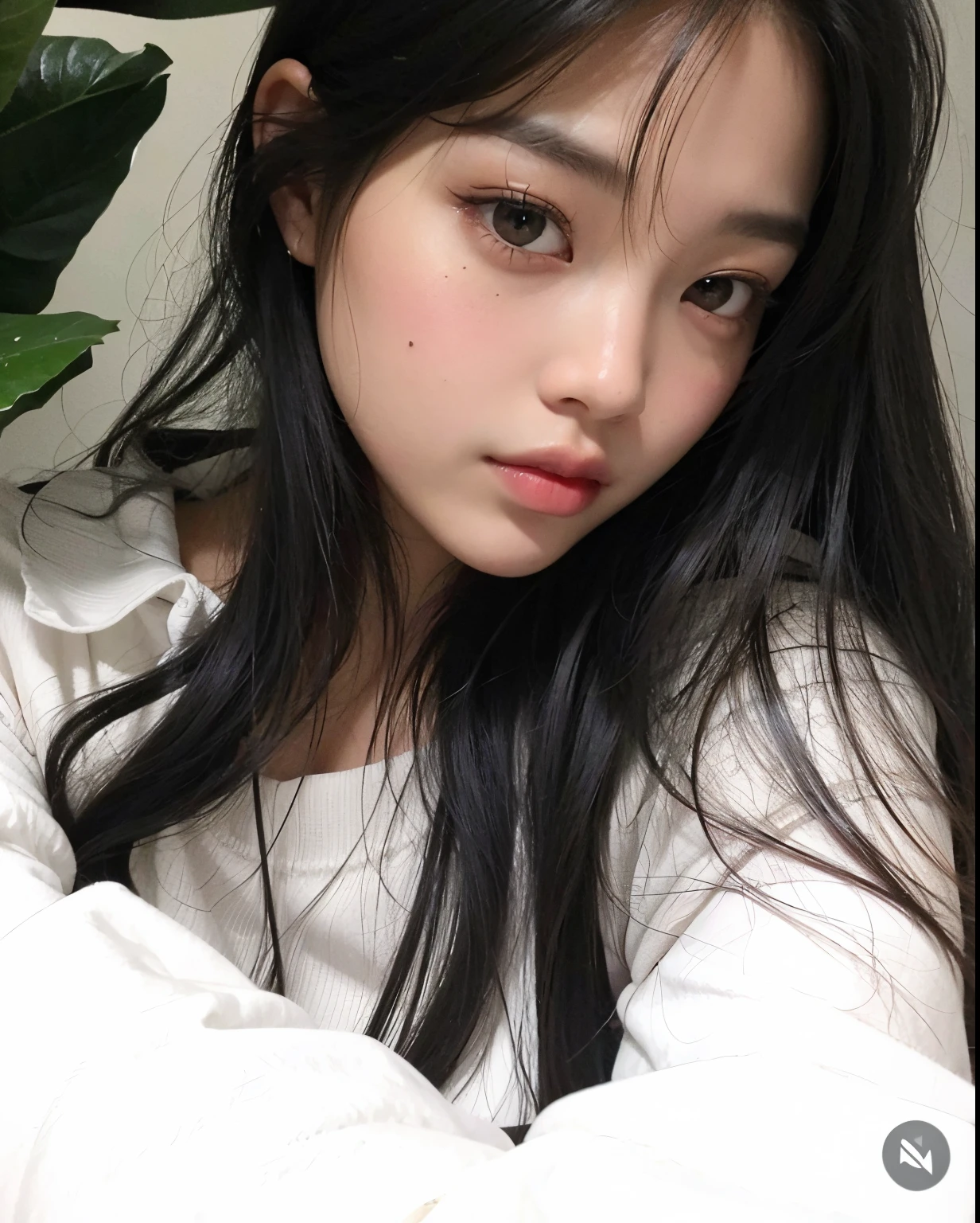 um close up de uma mulher com longos cabelos pretos e uma camisa branca, Ulzzang, Mulher sul-coreana bonita, menina coreana, linda mulher coreana jovem, jennie blackpink, mulher coreana jovem bonita, young adorable korean face, korean face features, wan adorable korean face, south east asian with round face, beautiful aesthetic face, Jinyoung Canela, young cute wan asian face