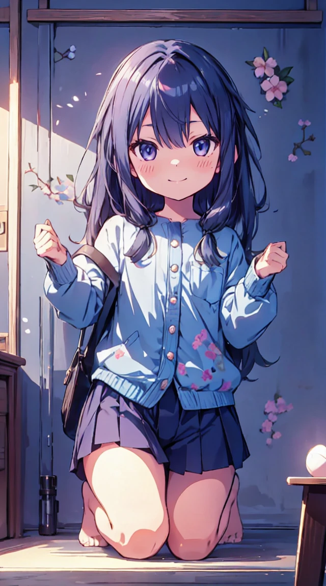 masutepiece, Best Quality,Illustration, Wallpaper, ultra -detail, 1little girl、♡、Futomo、Poses in motion、soft smiling