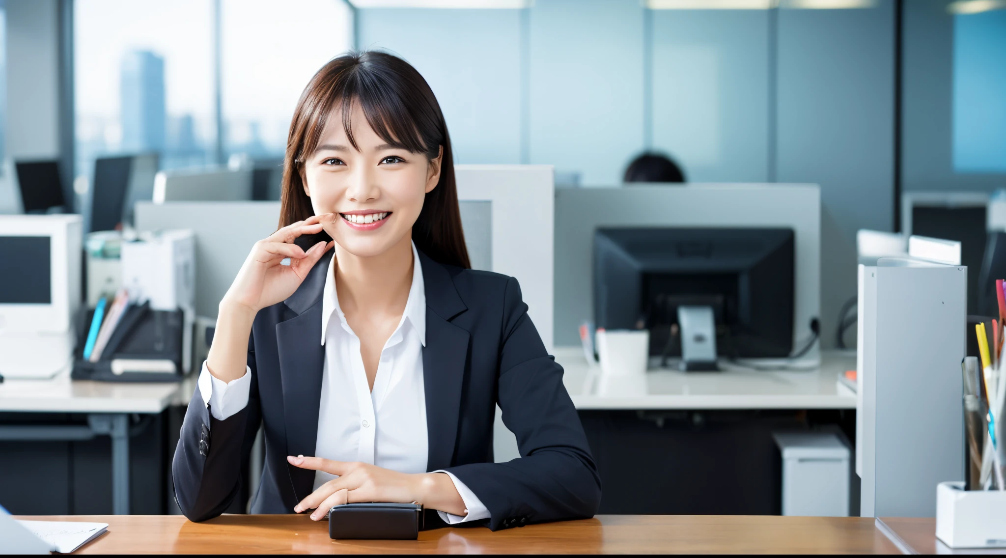 businesswoman　s Office　a smile