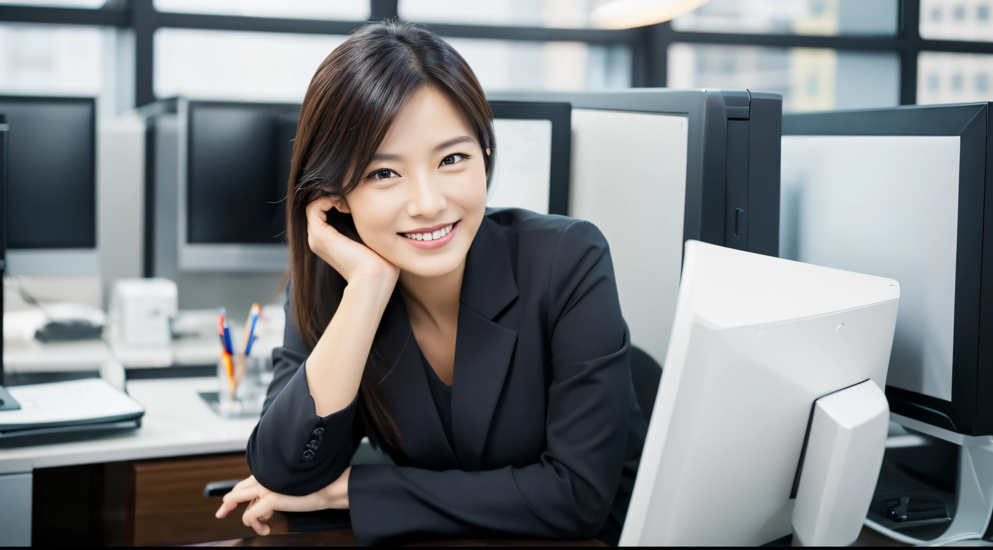 businesswoman s Office a smile