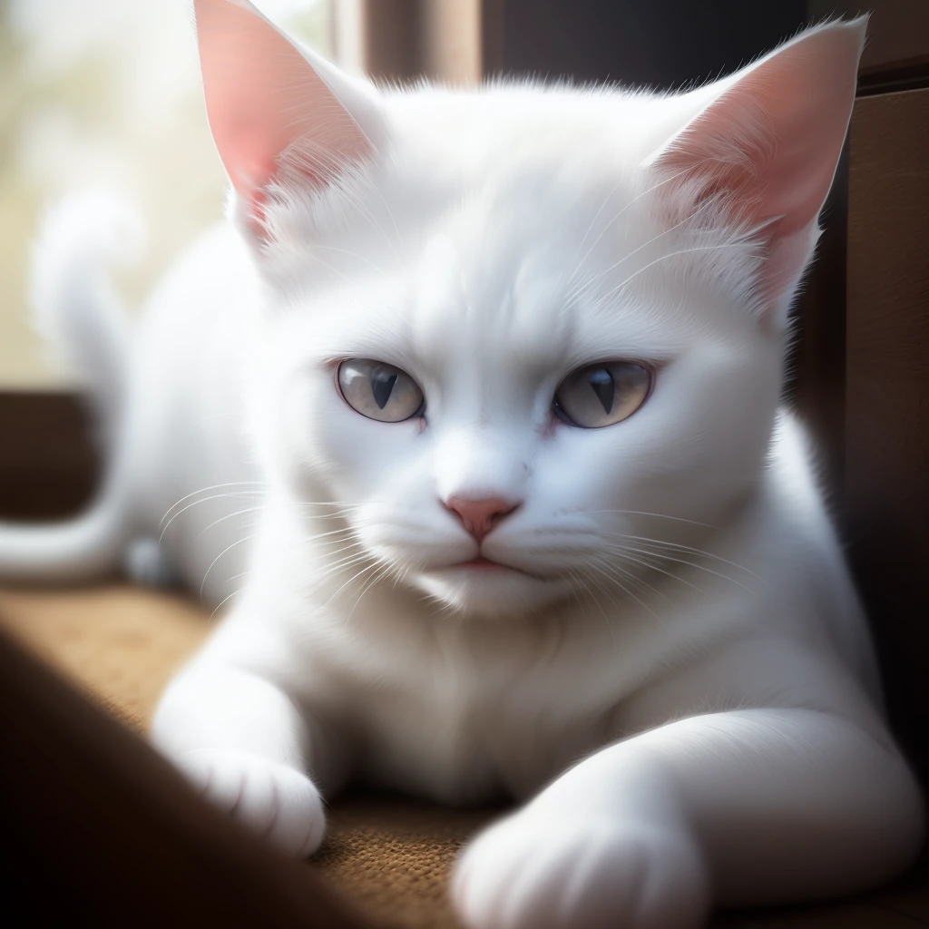 Evil white cat