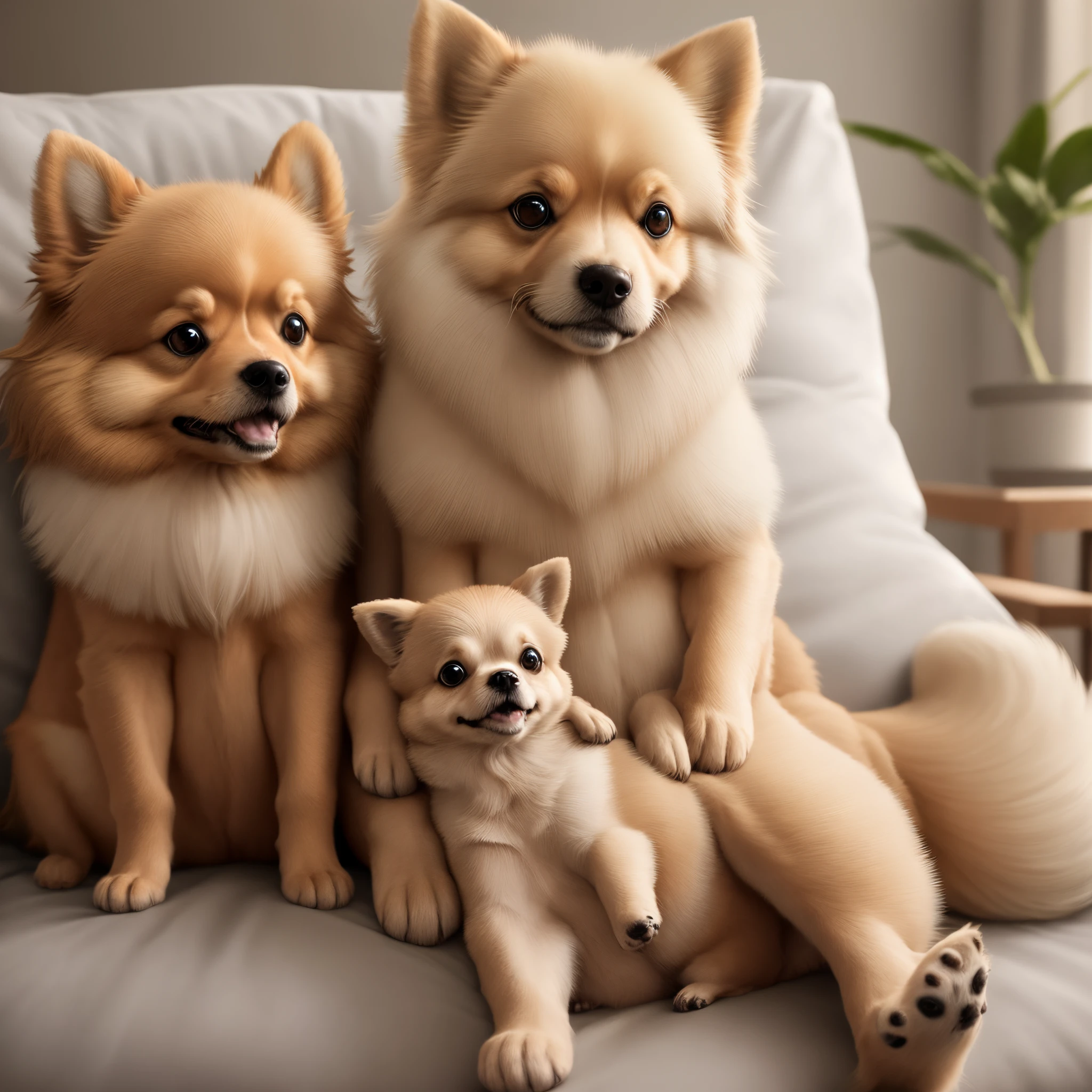 beige pomeranian sitting