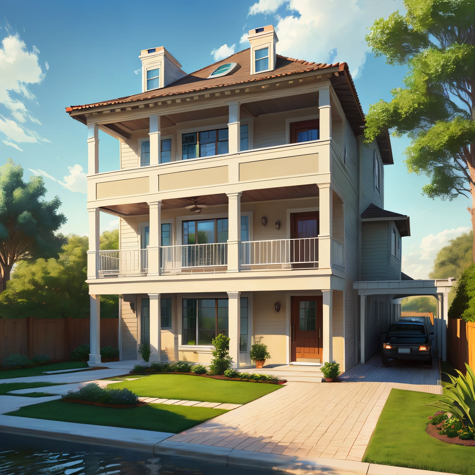 Architectural sketch of home on the intercostal