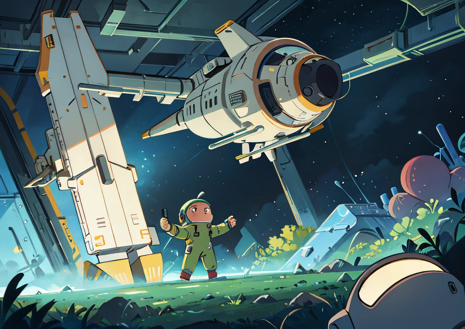 the space，Spaceship，An astronaut，mechanical sense