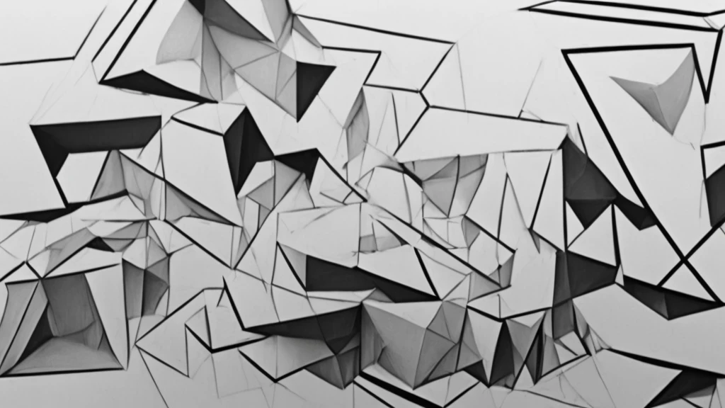 Black and white sketch space three-dimensional creation，Complex structure，Black and white blocks