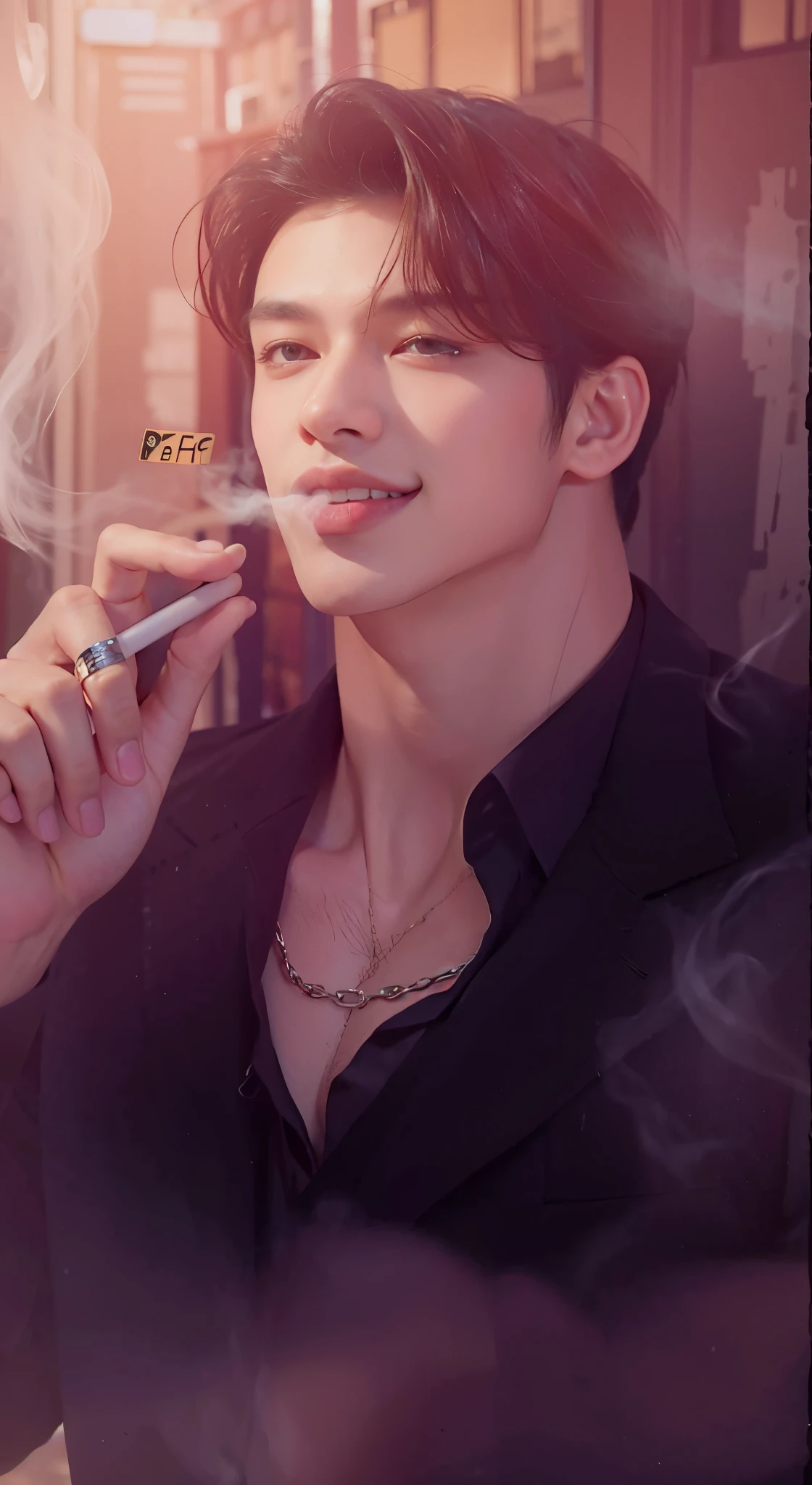 hay un joven sosteniendo un cigarrillo y un celular, cai xukun, Jinyoung Shin, taehyung comiendo papas fritas gucci, 1 7-year-old boy with a thin face, kim doyoung, yanjun chengt, ulzzang inteligente, handsome japanese demon boy, are smoking a cigarette, aesthetic jinyoung pimple, 18 years, hyung tae, Jung Jaehyun