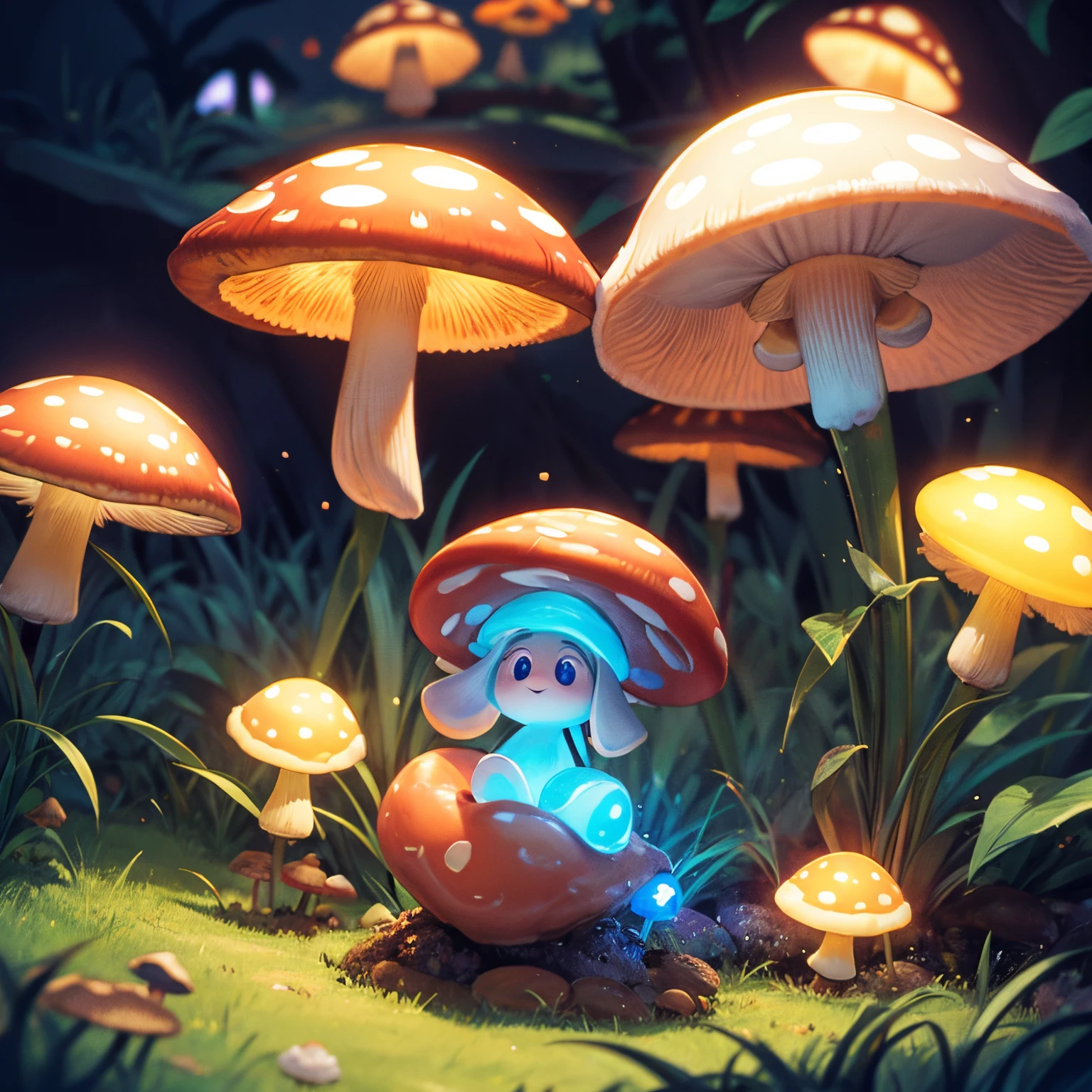 glowing mushrooms