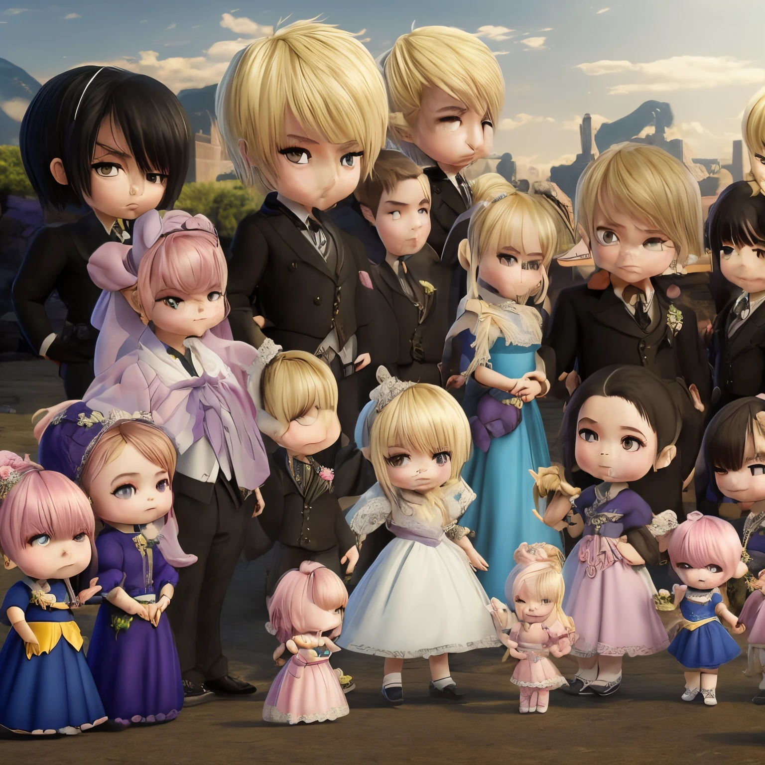 masterpiece、top-quality、ultra-detailliert、(Chibi Chara's Daughter:1.2)、weddingdress、a blond、