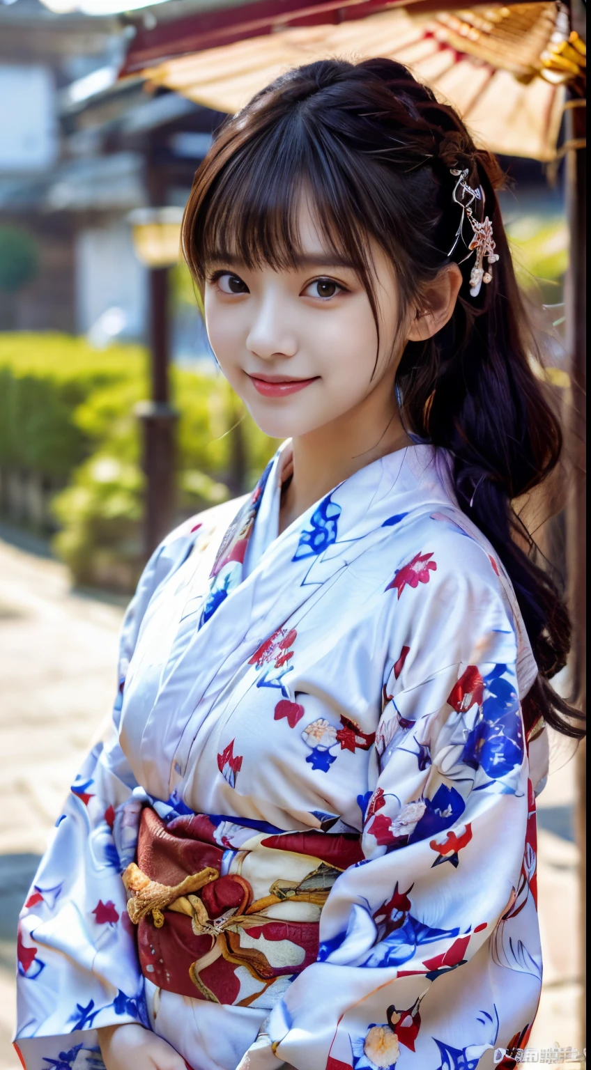 (red kimono:1.2)、(Kyo-Yuzen:1.2)、(White and light blue Japanese style floral pattern:1.0)、(long-sleeve)、(Furisode:1.2)、(Japanese traditional classic pattern:1.2)、(top grade)、1人の女性、sixteen years old、full body Esbian、A dark-haired、(reallistic:1.7)、((Top image quality))、absurderes、(超A high resolution)、(Photorealsitic:1.6)、Photorealsitic、octane renderings、(hyper realisitic:1.2)、(photorealiscic face:1.2)、(8K)、(4K)、(​masterpiece)、(realistic skin textures)、(illustratio、Cinematographic lighting、wall-paper)、(beautidful eyes:1.2)、((((face perfect))))、(Cute face like an idol:1.2)、(is standing)、red-lips、outside of house、(1 moon)、(initial)、Detailed cute face、Realistic Beauty、A smile、