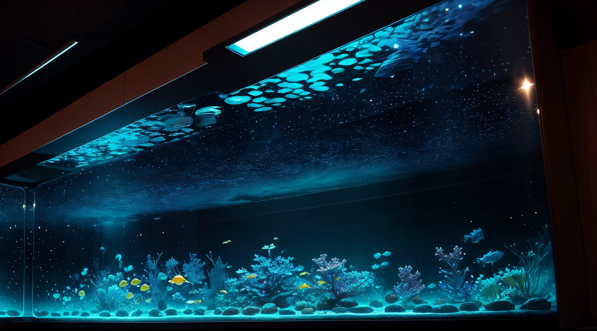 (masutepiece)(top-quality)Starry Night。aquariums、Farbe々Fish