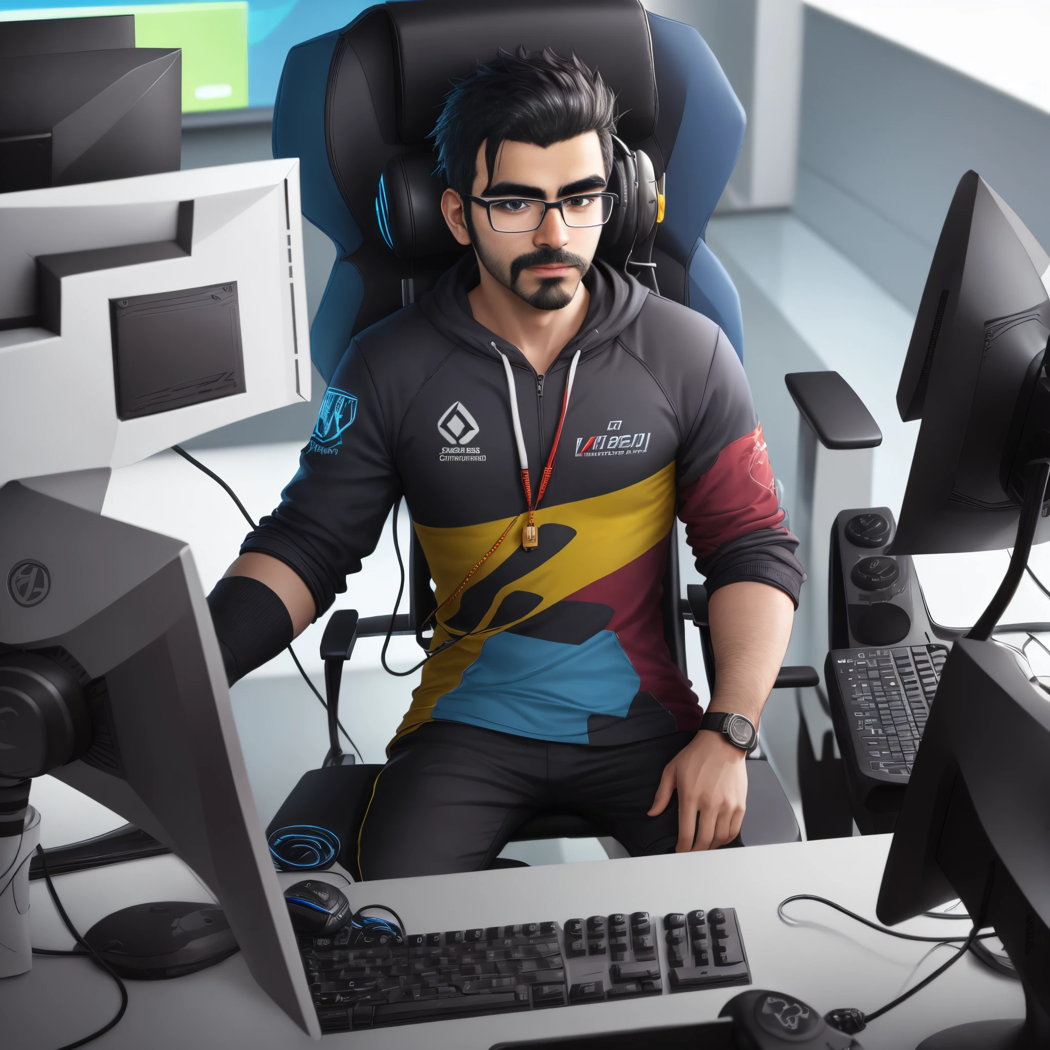 Male gamer with Kioshi name on his back
