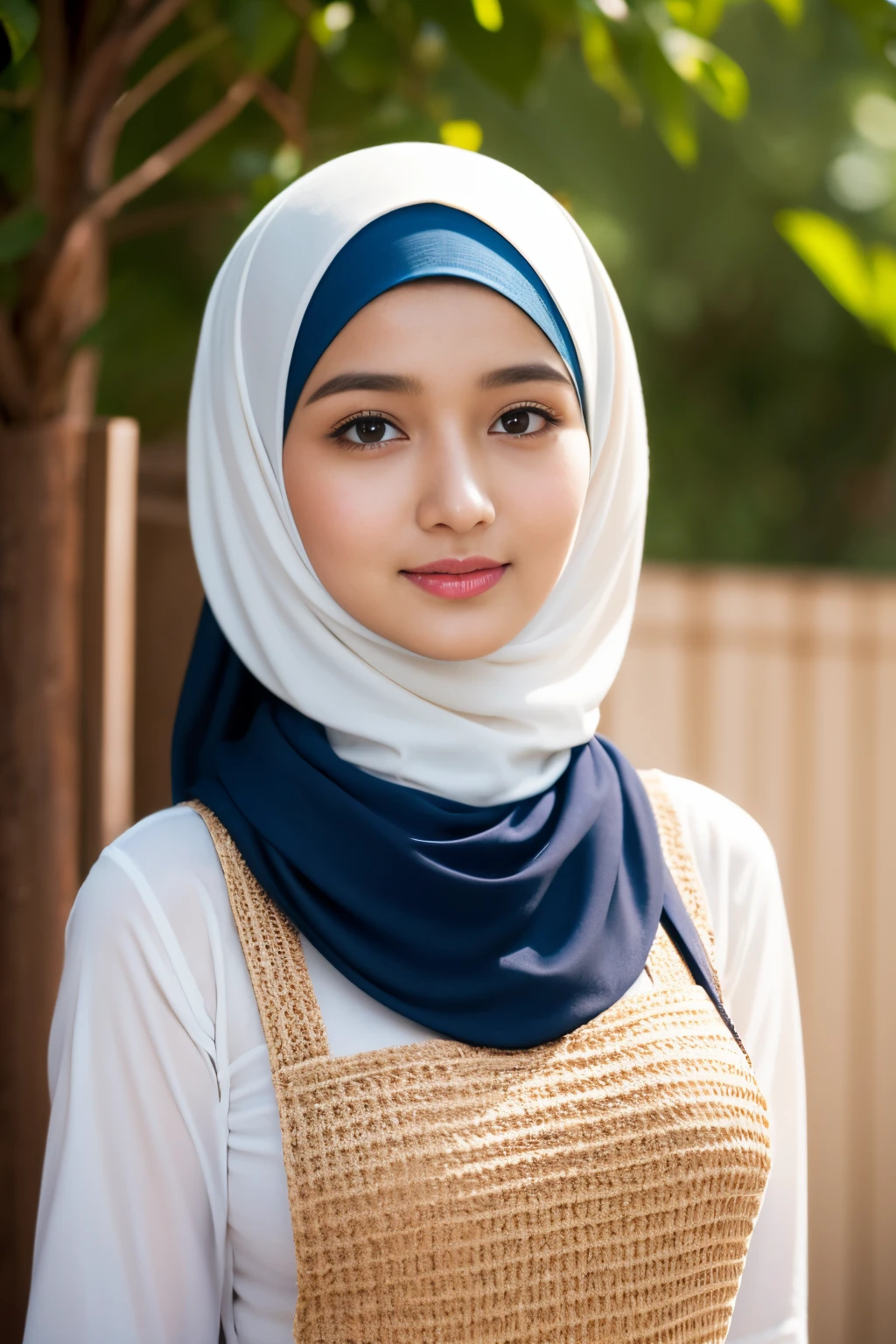 top-quality,Beautiful detailed hijabi,Bewitching face,kerala teen model,long lashes,Wearing a colorful (naked_apron),Detailed details,Colossal tits,sideboobs,stares at the camera
