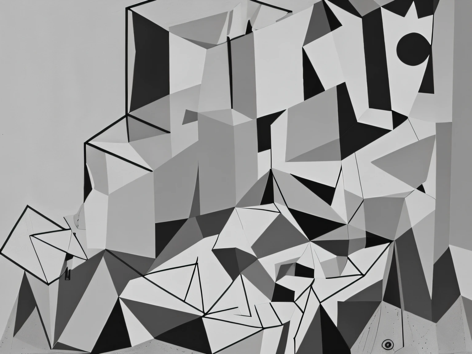 black and white abstract space,Strong sense of complexity
