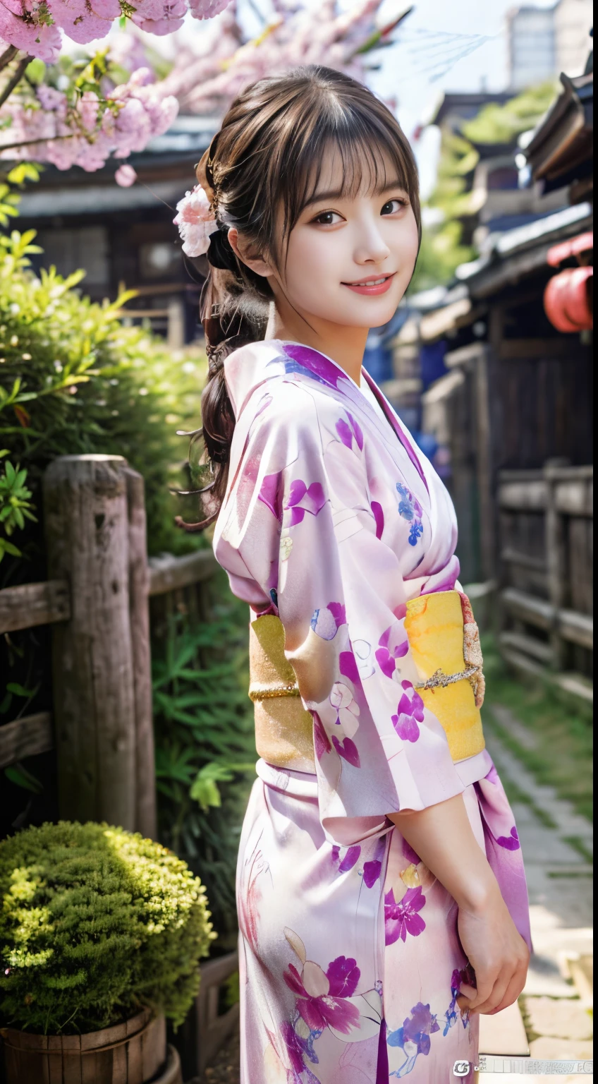 (Pink kimono:1.2)、(Kyo-Yuzen:1.2)、(Floral pattern in Japanese style:1.0)、(Furisode:1.5)、(Japanese traditional classic pattern:1.2)、tabi、(top grade)、1人の女性、*****************、full body Esbian、A dark-haired、(reallistic:1.7)、((Top image quality))、absurderes、(超A high resolution)、(Photorealsitic:1.6)、Photorealsitic、octane renderings、(hyper realisitic:1.2)、(photorealiscic face:1.2)、(8K)、(4K)、(​masterpiece)、(realistic skin textures)、(illustratio、Cinematographic lighting、wall-paper)、(beautidful eyes:1.2)、((((face perfect))))、(Cute face like an idol:1.2)、(is standing)、red-lips、outside of house、shrines、torii gate、(1 moon)、Detailed cute face、Realistic Beauty、A smile、