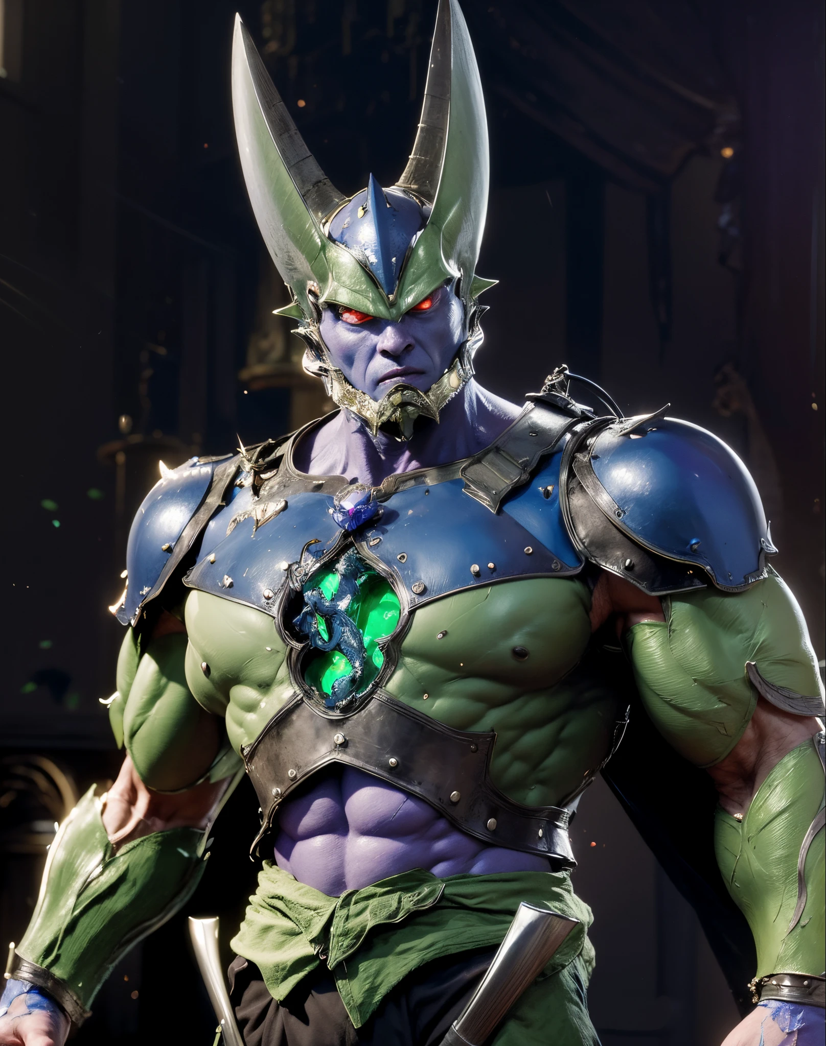 Close-up of man wearing armor and sword, cell, ..........com.Central, Transforming into its final form, Jeffer style, Winner of the Central ZBrush Competition, Dragon Ball concept art, Highly detailed fictional character, Proud winner of the Onion Hybrid in the ZBrush competition, cell shaded, highly detailed exquisite fanart, Cell - shaded, cell shaded, @ zbrush