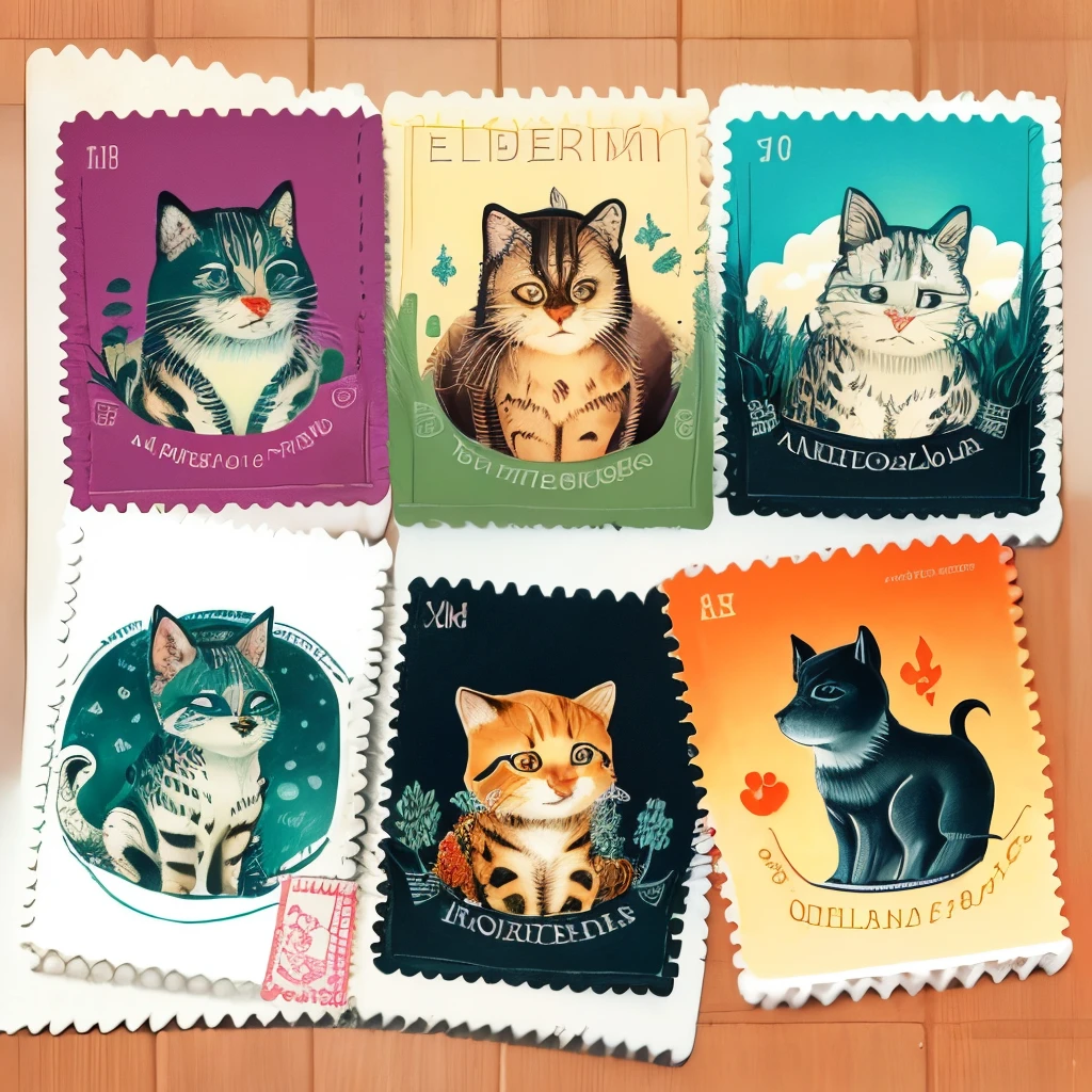 Generate different creative and personalized designs for exlibris stamps. Incluye elementos como libros, animales, y elementos literarios. Make sure each design is unique and reflects the personality of the book owner. Experiment with varied art styles in a single ink. Be creative and surprising in each proposal.