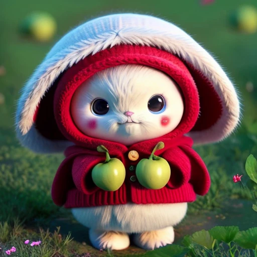 : 3。edgBunny、realisticlying、furry animal、apples、dark circles、Be red in the face、cherry、food、fruit、full body Esbian、Bucket Hat、non-human、Scoop、tomatoes、watermelons、meadow with flowers、adolable