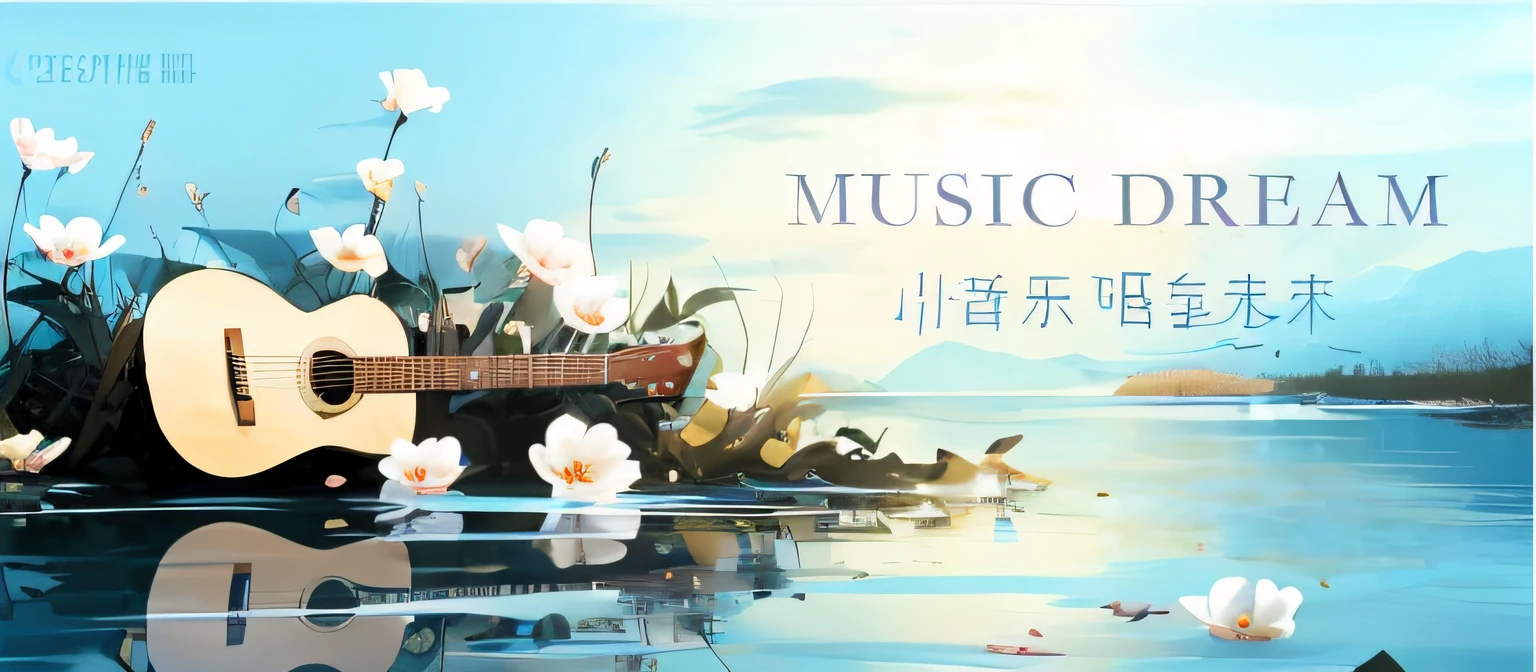 Small river,Flowers。guitar