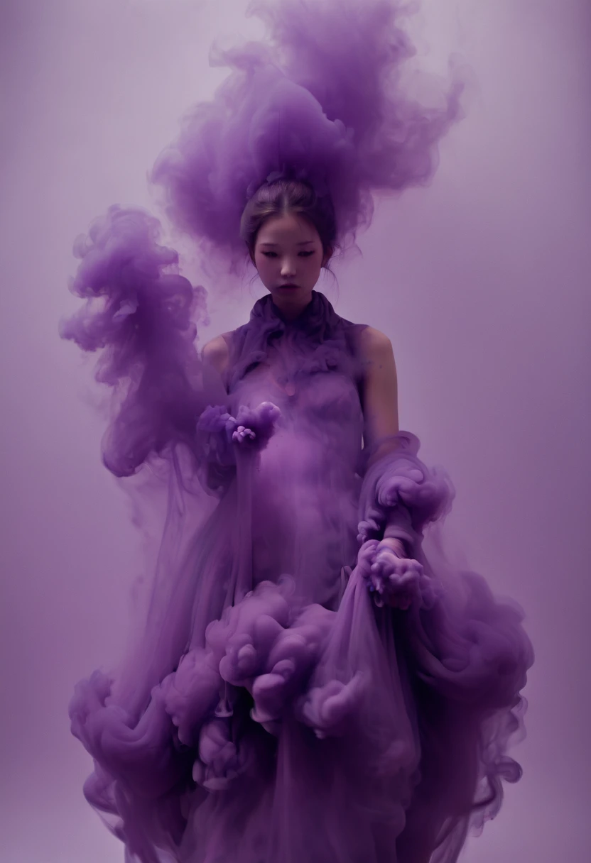 bailing_darkness，a girl made of purpleish smoke，1girl，