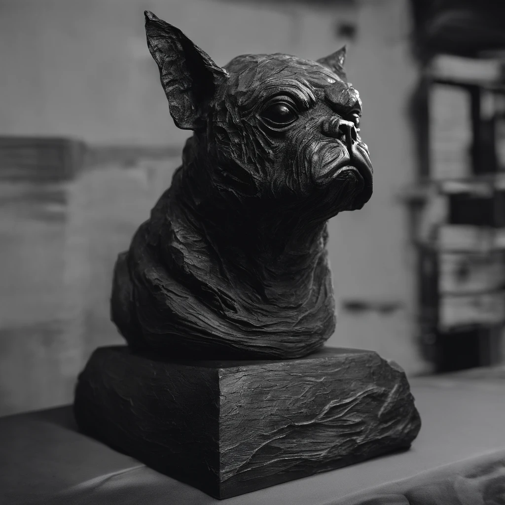 As an aspiring sculptor, I toiled in my workshop hoping to create a magnum opus. For inspiration, I studied the intricate tapestries depicting mythical adventures. One image of a pig-nosed creature in a tiny canoe particularly intrigued me. Taking chisel in hand, I began sculpting a bust of this curious beast with flattened snout, wrinkled brow, and floppy ears. The pug-like figure slowly emerged from the marble before me. When the sculpture was complete in every fine detail, I felt a strange affinity with this creature I had envisioned from nothing but thread. As moonlight glinted off his obsidian form, I fancied his stony eyes blinked with hints of life within. My pug dug his way from imaginary quests in a woven land to three-dimensional reality in my hands.