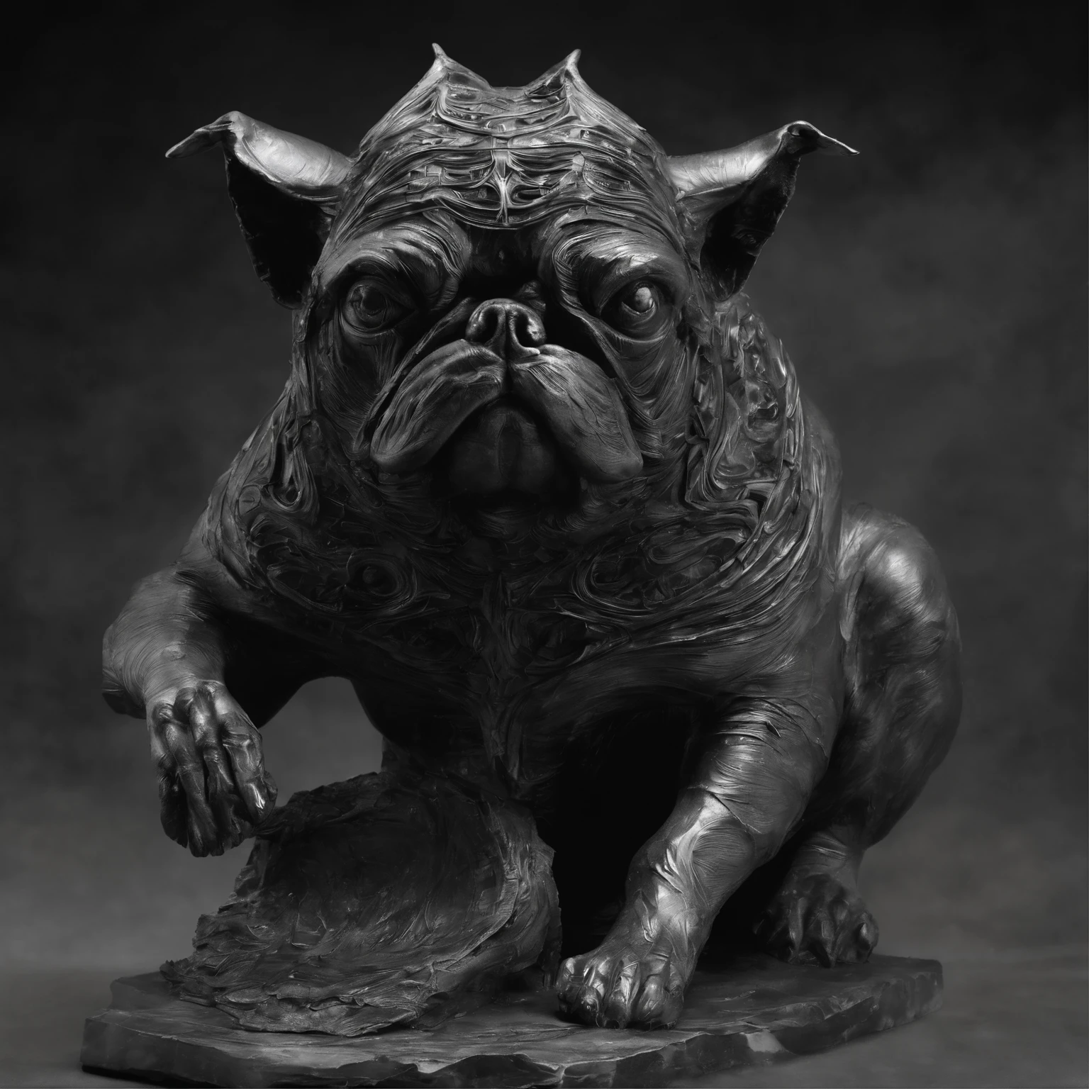As an aspiring sculptor, I toiled in my workshop hoping to create a magnum opus. For inspiration, I studied the intricate tapestries depicting mythical adventures. One image of a pig-nosed creature in a tiny canoe particularly intrigued me. Taking chisel in hand, I began sculpting a bust of this curious beast with flattened snout, wrinkled brow, and floppy ears. The pug-like figure slowly emerged from the marble before me. When the sculpture was complete in every fine detail, I felt a strange affinity with this creature I had envisioned from nothing but thread. As moonlight glinted off his obsidian form, I fancied his stony eyes blinked with hints of life within. My pug dug his way from imaginary quests in a woven land to three-dimensional reality in my hands.