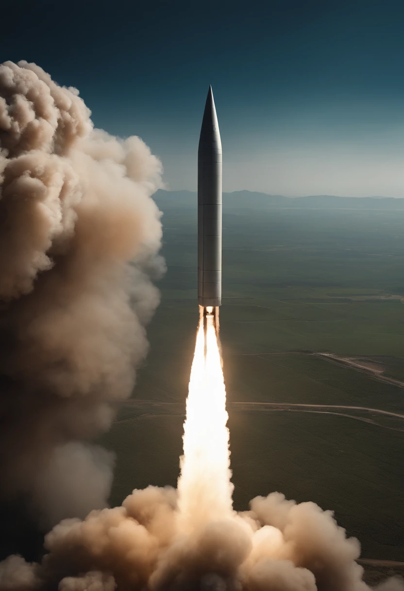 North Korea&#39;s nuclear missile、It is about to enter the atmosphere from outer space toward the American continent on Earth.、angle from space、earth equipment