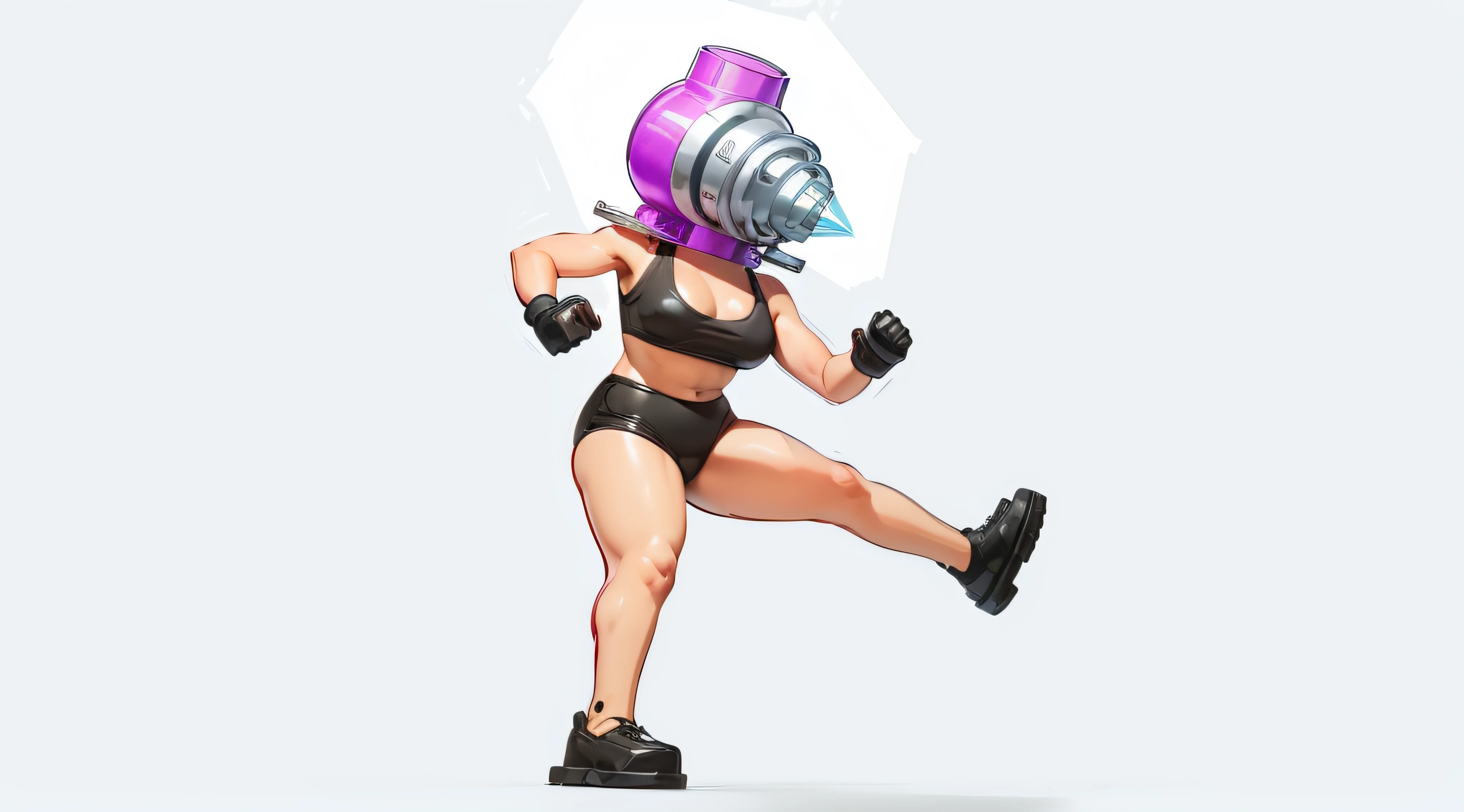 (Redo this image)+(identical to this, but with more variations in cartoon style, uma personagem vestida de TERNO, super MUSCULOSA, levantando um PESO de academia